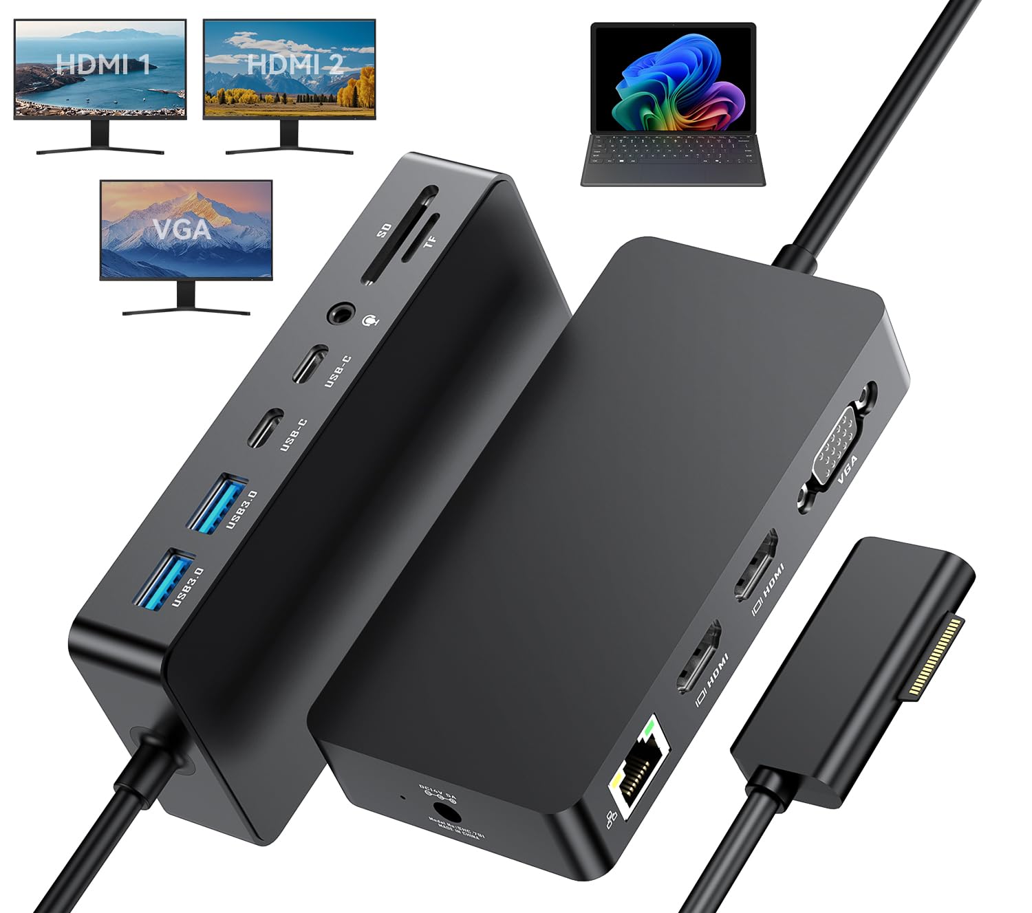 Surface Docking Station 12-in-1 Triple Displays