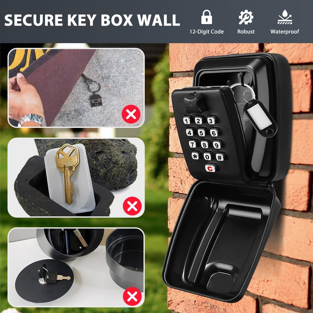 Hotut Cassaforte per Chiavi Esterno da Parete - immagine 3