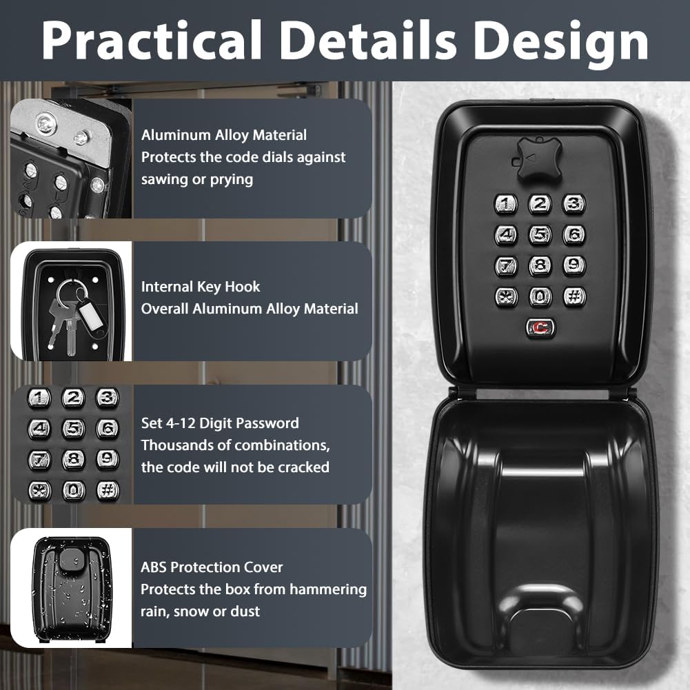 Hotut Cassaforte per Chiavi Esterno da Parete - immagine 6