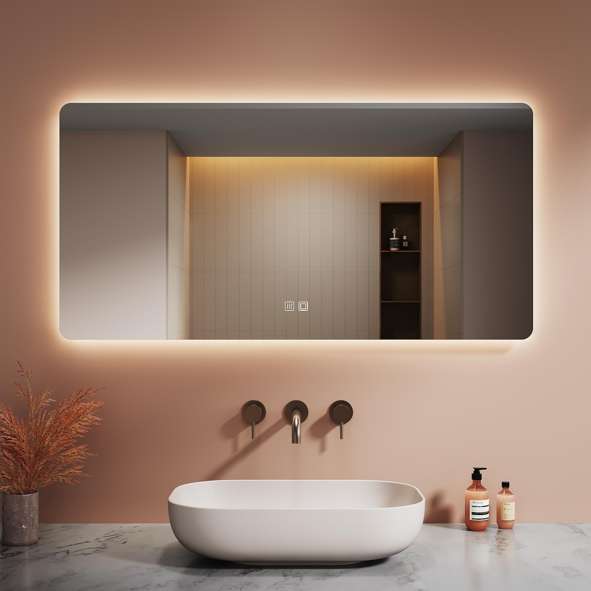 Lomiken Specchio da Bagno con Illuminazione 120x60 cm