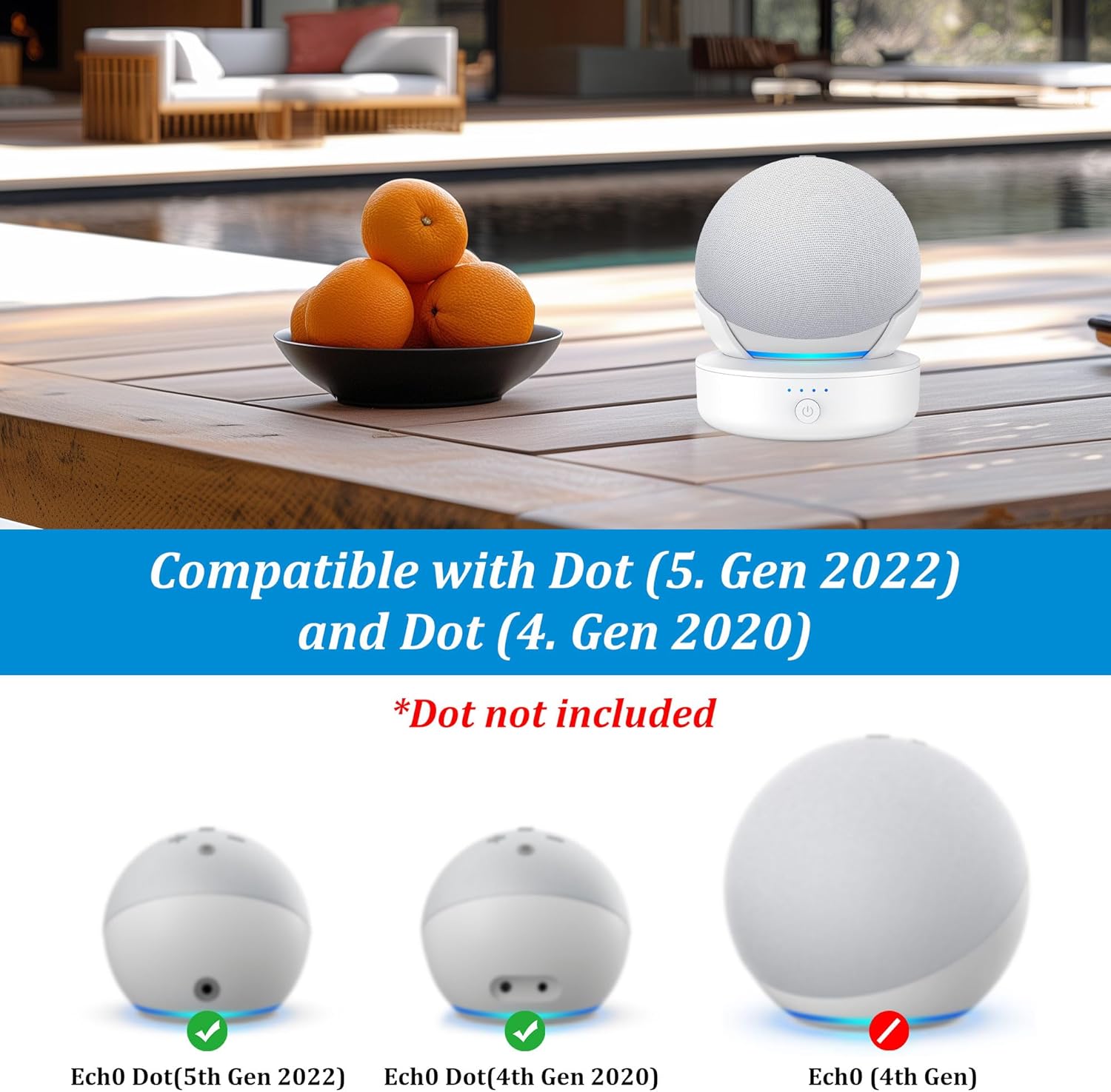 Plusacc Supporto per Batteria DDΟΤ 4ª & 5ª Gen, Bianco - immagine 2