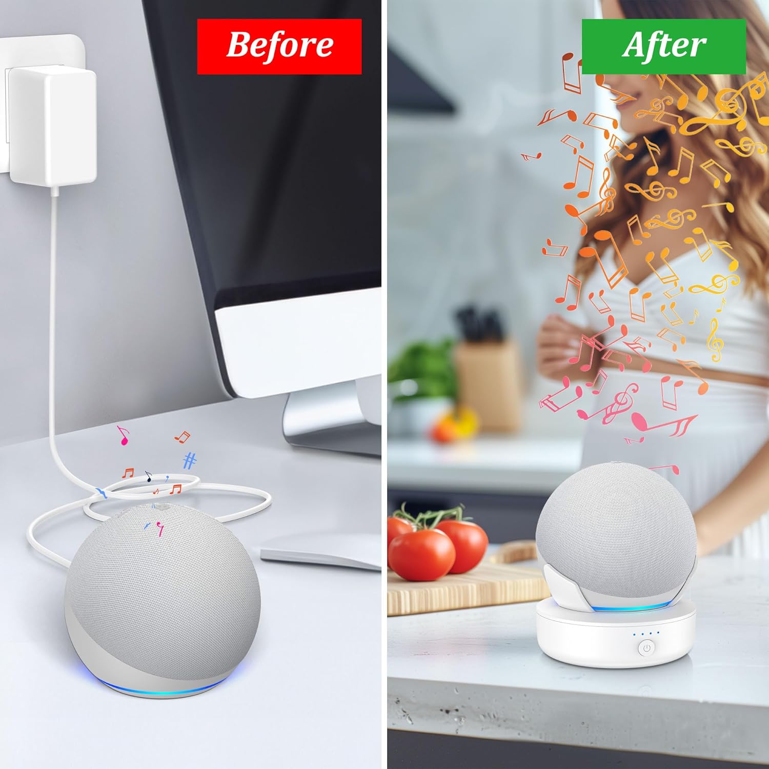 Plusacc Supporto per Batteria DDΟΤ 4ª & 5ª Gen, Bianco - immagine 5