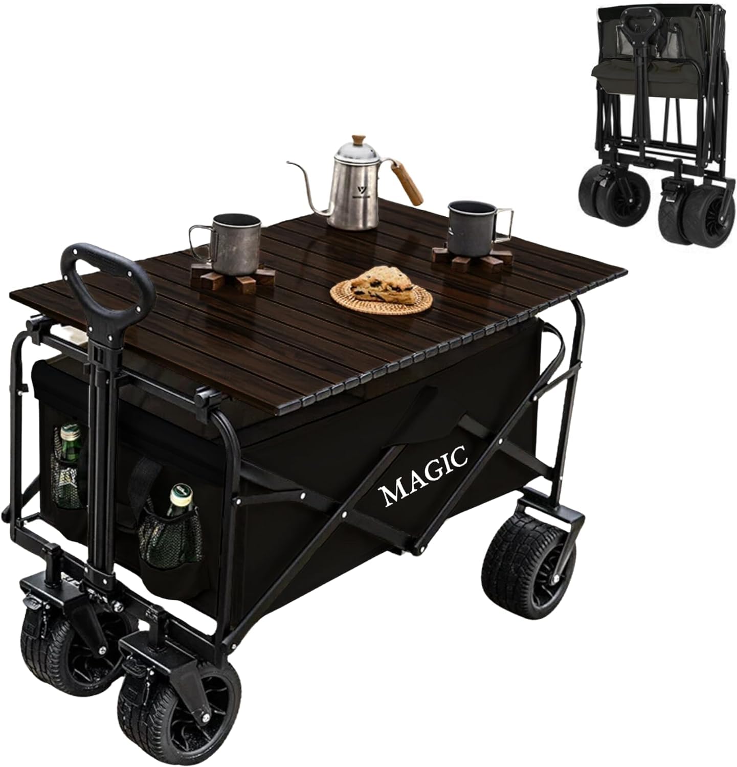 Carrello da Spiaggia Pieghevole Trasformabile in Tavolo