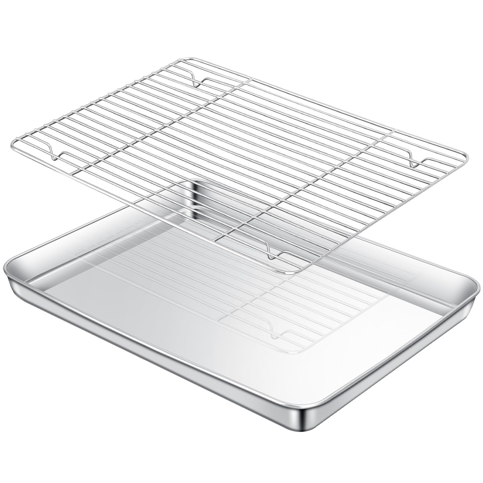 Cozary Teglia da Forno con Griglia in Acciaio Inox 40x30x2.5cm