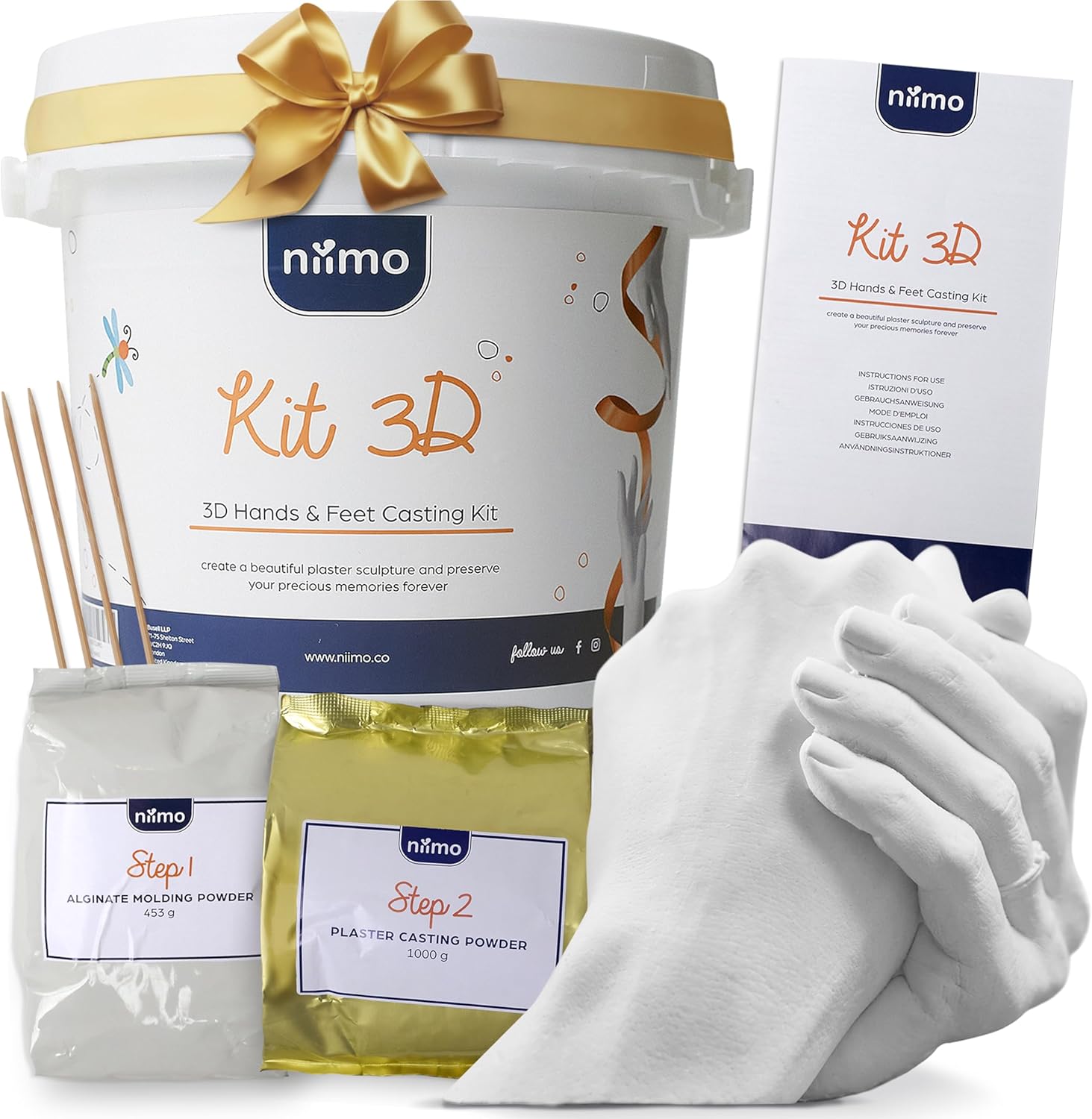 Niimo® Kit Calco Mani Coppia - Alginato e Gesso - immagine 1