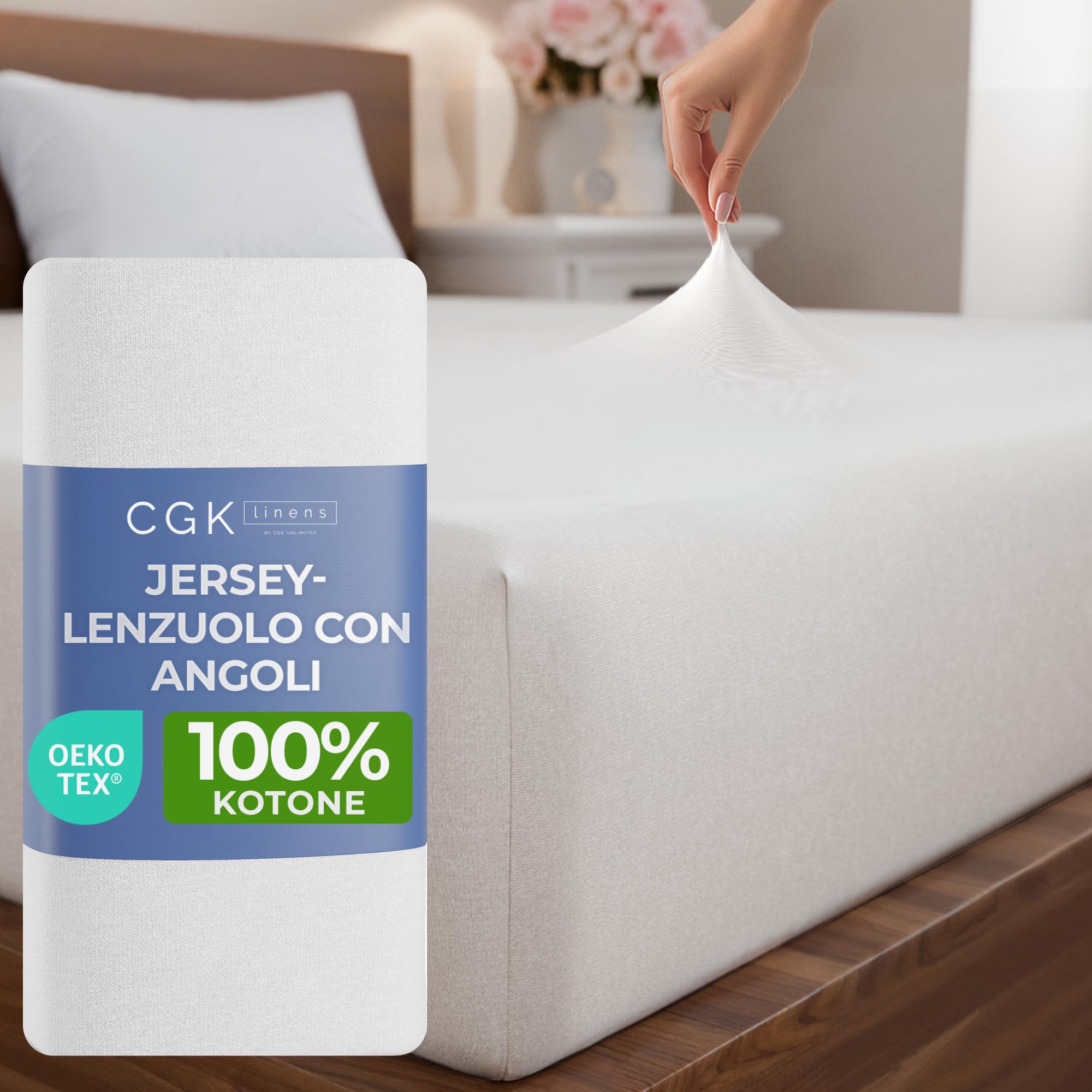 Lenzuolo con Angoli 160x200 cm in Jersey di Cotone