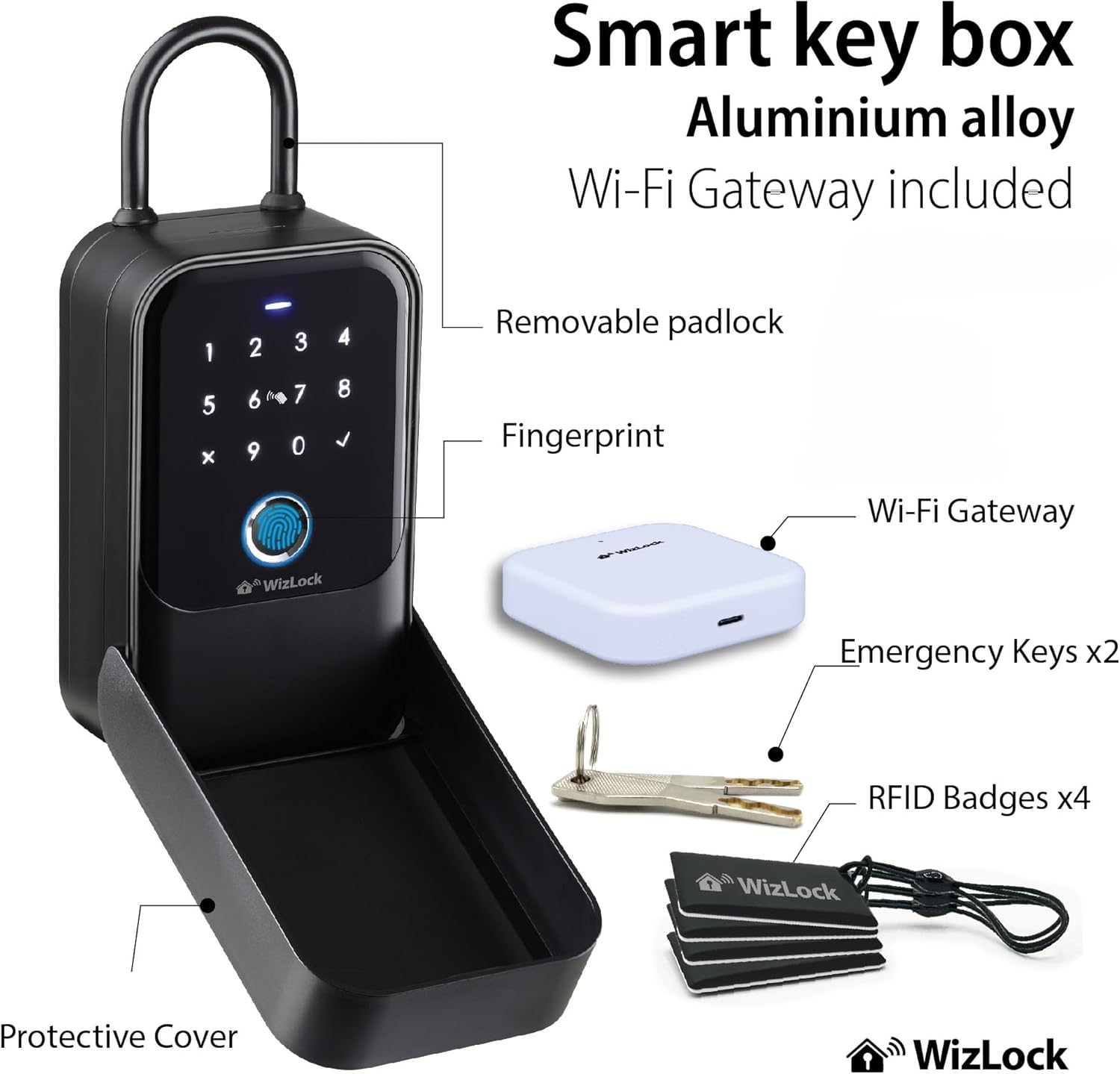 Smart KeyBox - Cassetta Chiavi Alluminio Nera Tuya - immagine 2