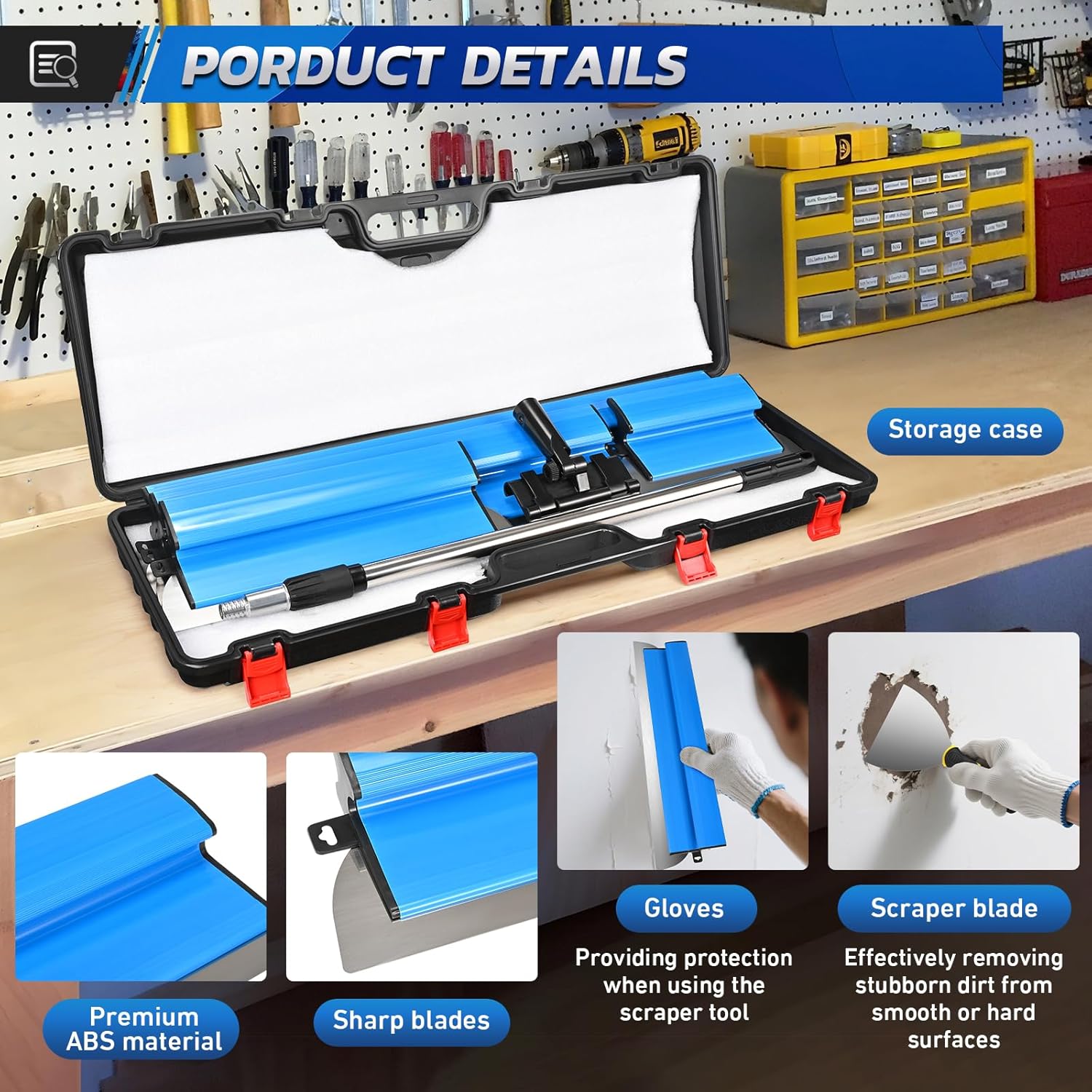 Set Spatole per Superfici 15-80cm + Manico Prolunga - immagine 3