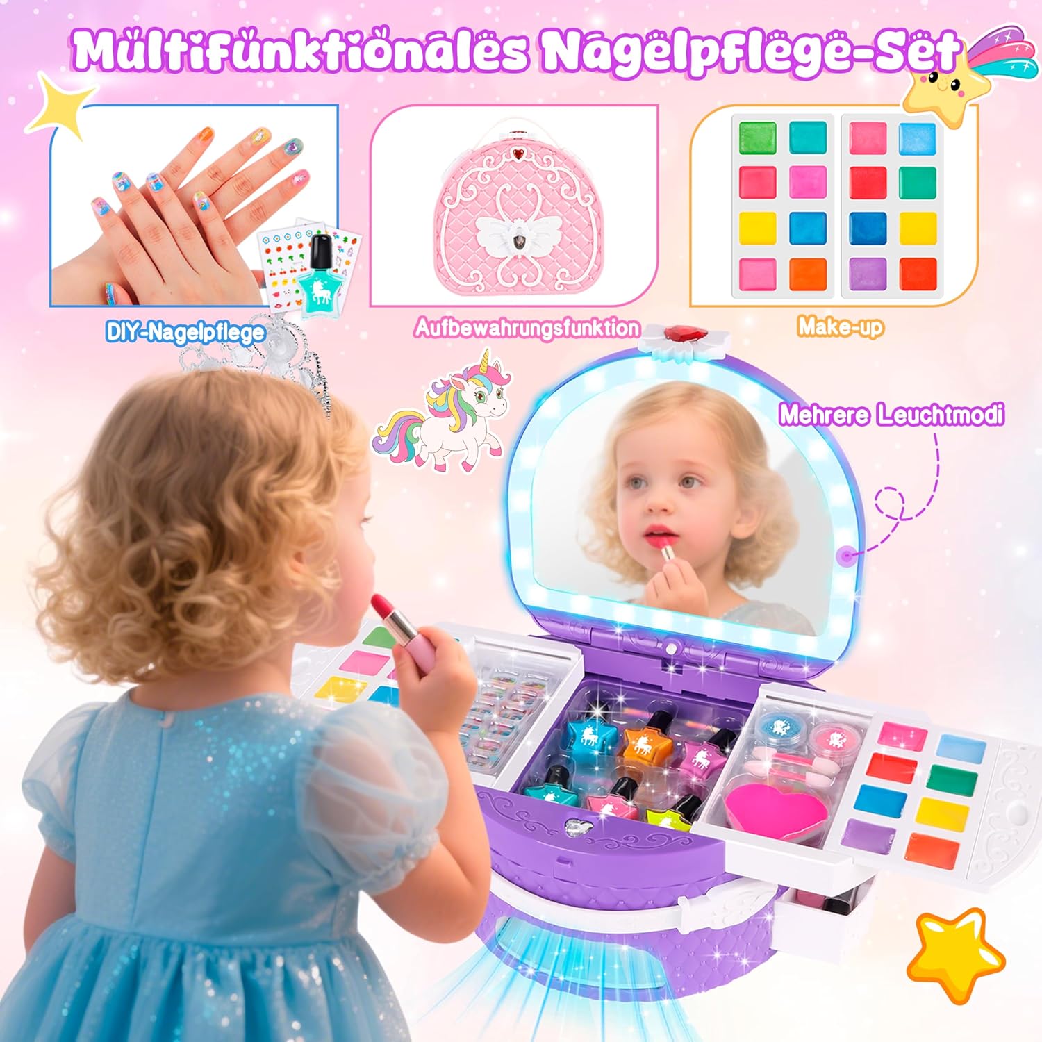 Herenear Kit Unghie Bambina 6-12 Anni, Viola - immagine 2