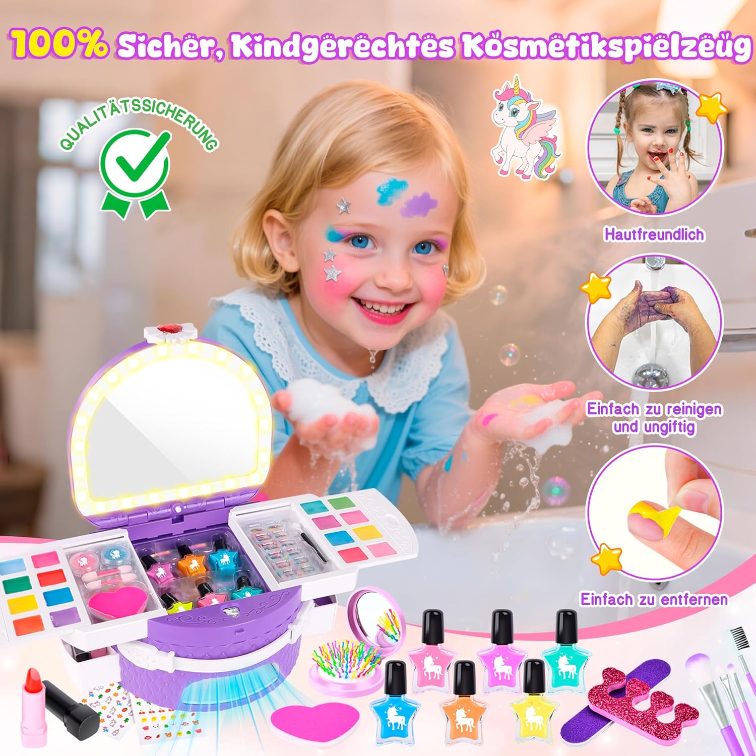 Herenear Kit Unghie Bambina 6-12 Anni, Viola - immagine 6