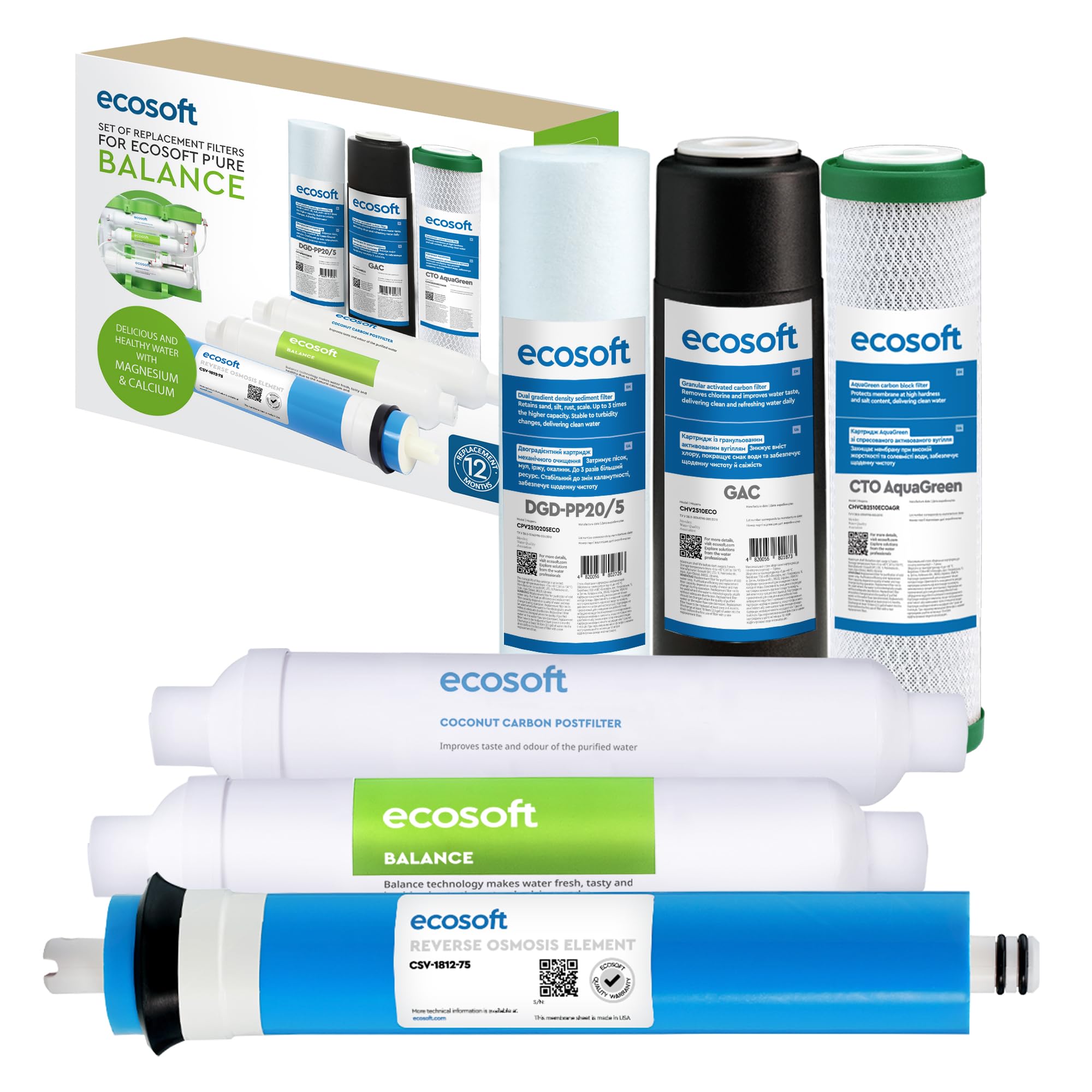 Ecosoft Filtro Osmosi Inversa 5 Fasi con Mineralizzatore