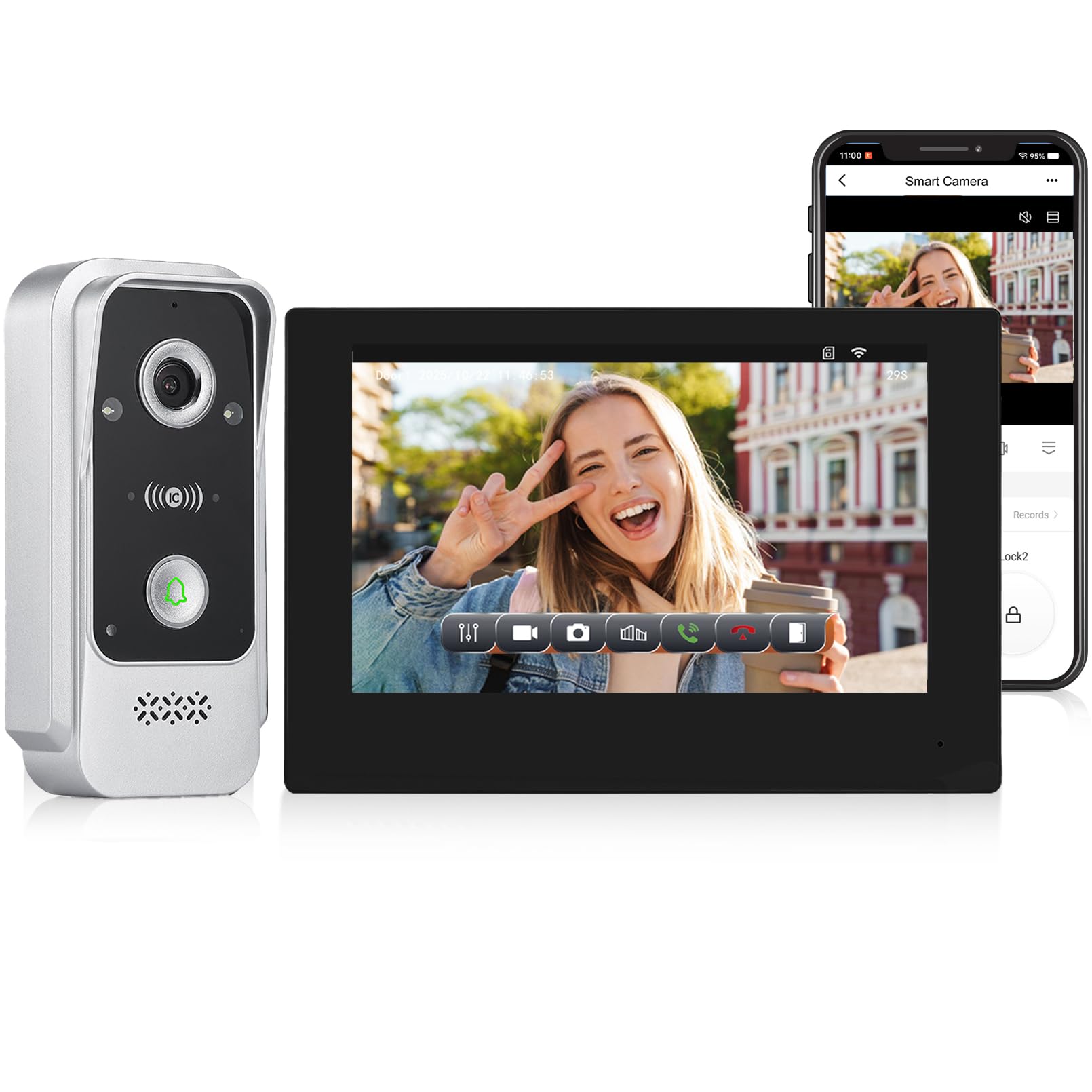 Ftes Rfkits - Videocitofono 2 Fili con Schermo 7 Pollici