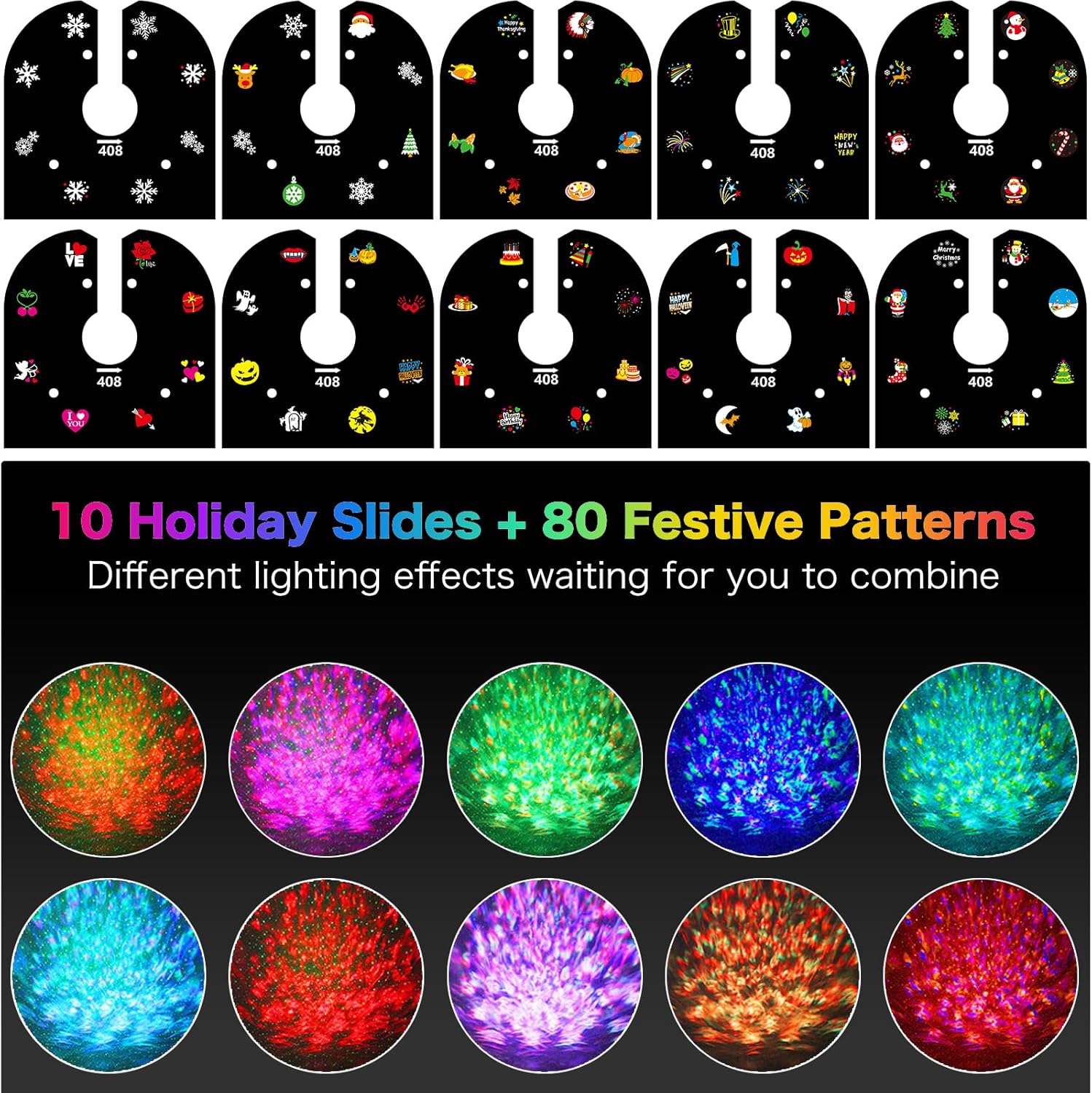 Proiettore Natale Esterno 80 Effetti Onda Marina - immagine 2