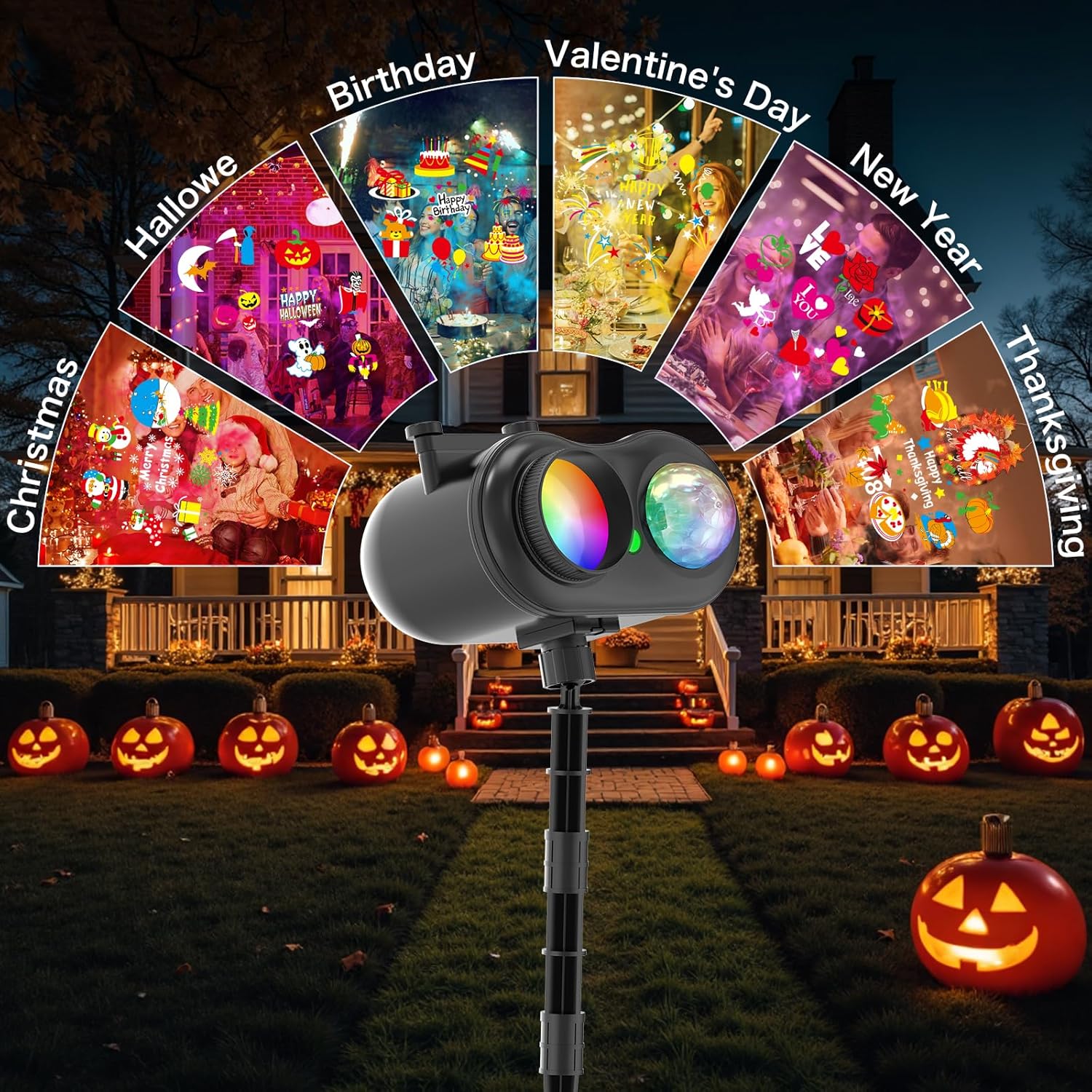 Proiettore Natale Esterno 80 Effetti Onda Marina - immagine 7