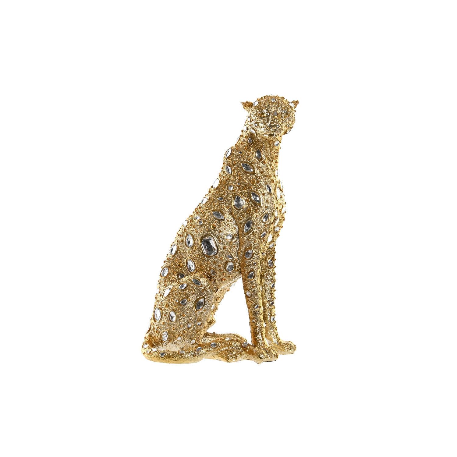 FIGURA RESINA 23,5X15X37 LEOPARDO DORADO