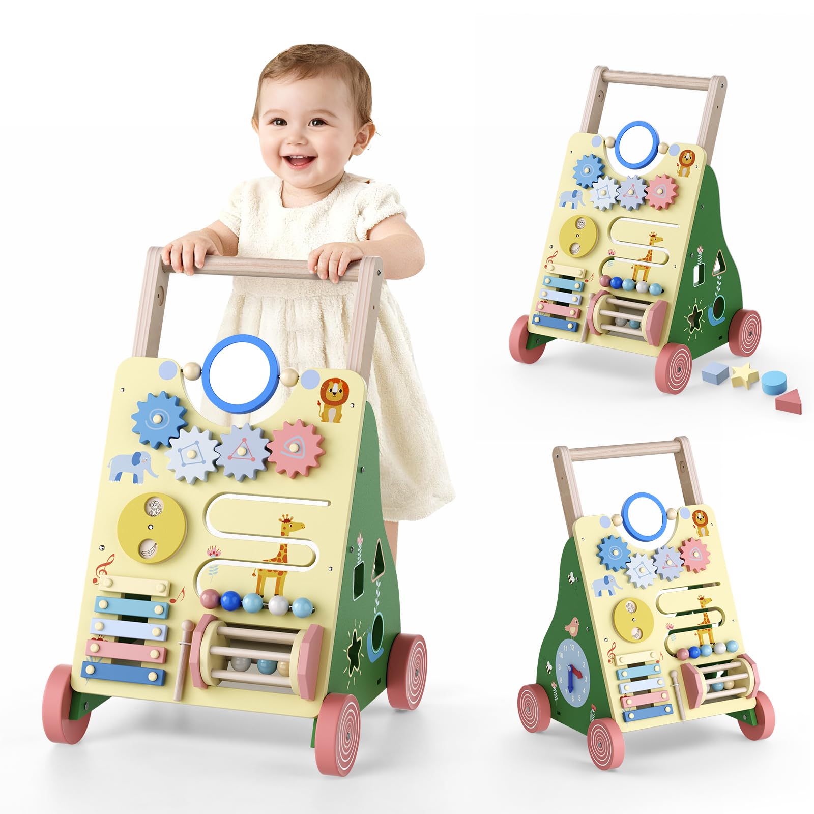 Carrello Primi Passi in Legno 10 in 1 per Bambini