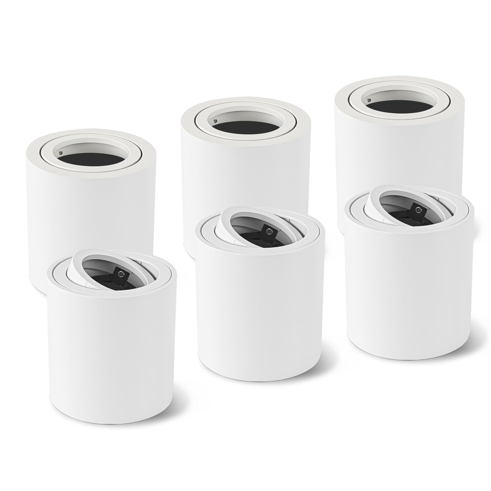 Faretto da Soffitto Orientabile GU10 230V, 6 Pcs Bianco