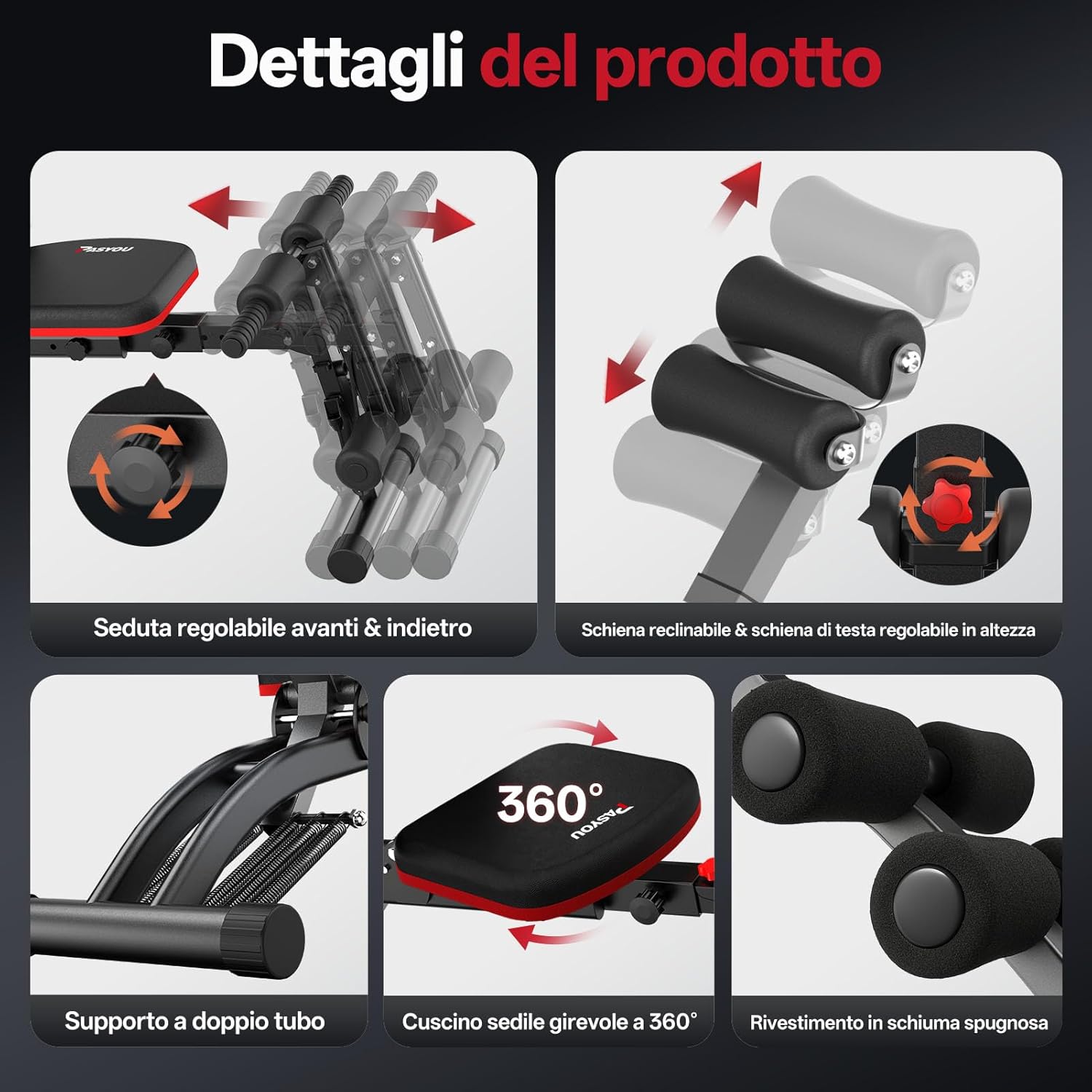 Pasyou Macchina Addominali con Fascette Resistive - immagine 5