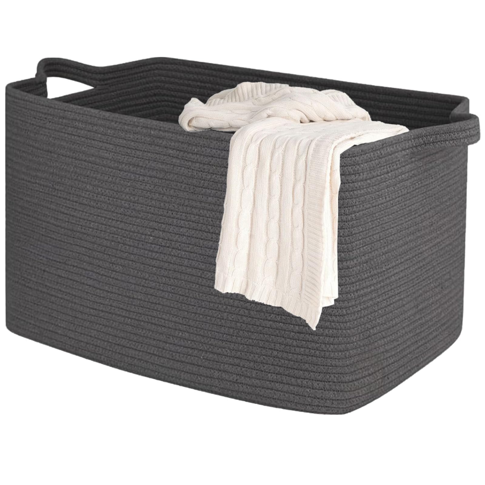 Cesto Portaoggetti Quadrato in Corda di Cotone 84L