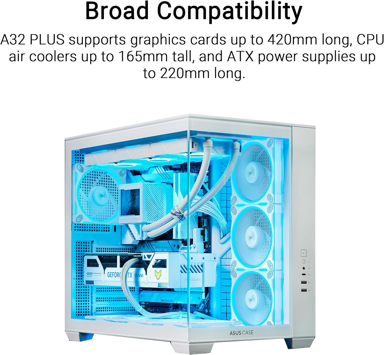 Asus A32 PLUS TG ARGB WHITE - Case ATX Doppia Camera - immagine 4