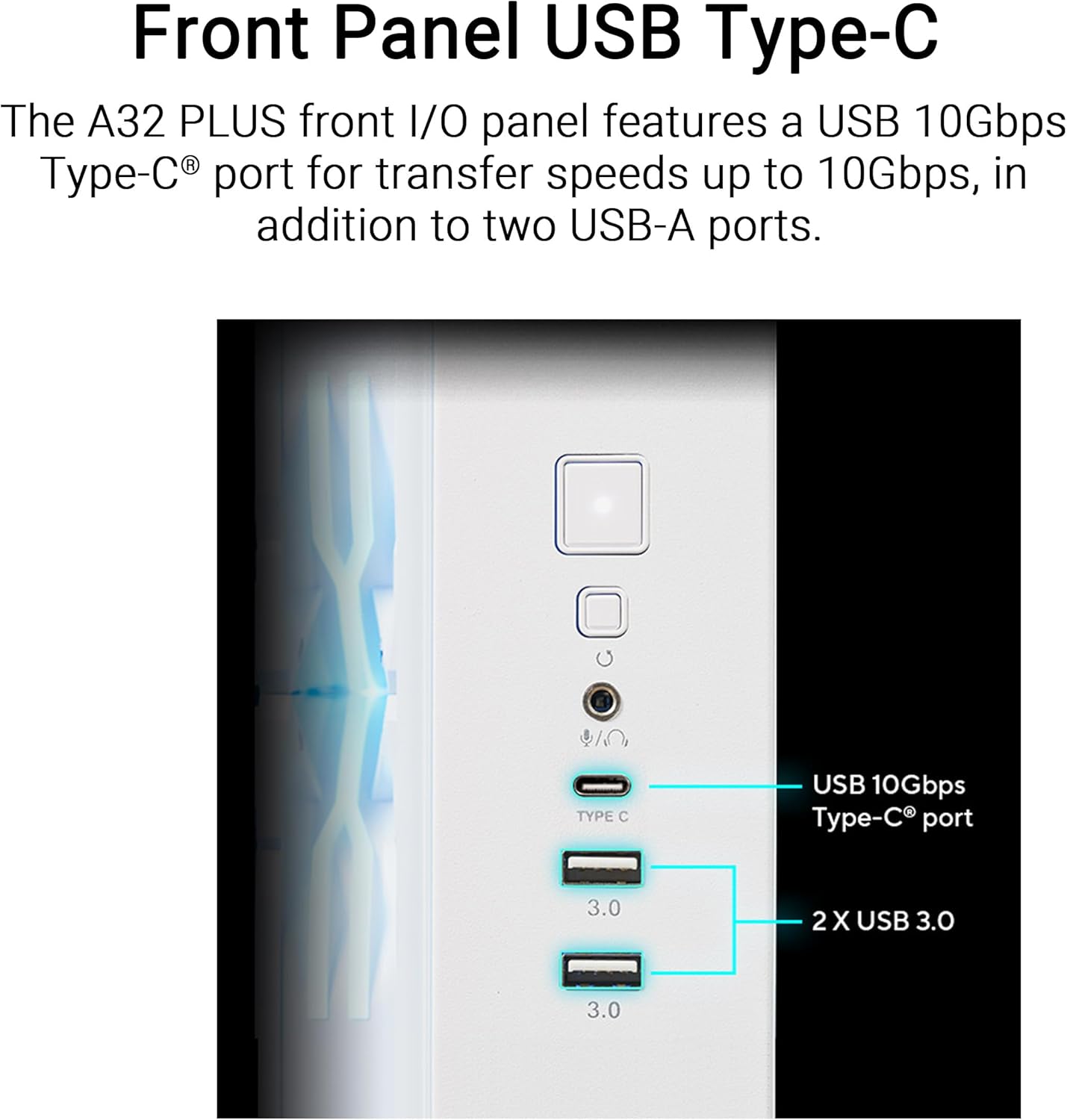 Asus A32 PLUS TG ARGB WHITE - Case ATX Doppia Camera - immagine 6