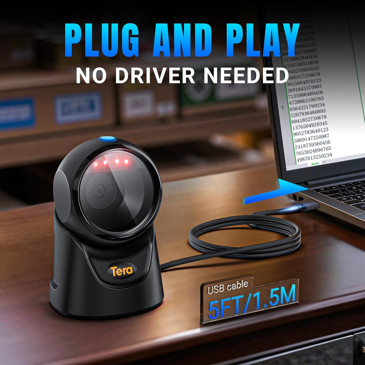 Tera Barcode Scanner Omnidirezionale 1D 2D QR Code - immagine 5