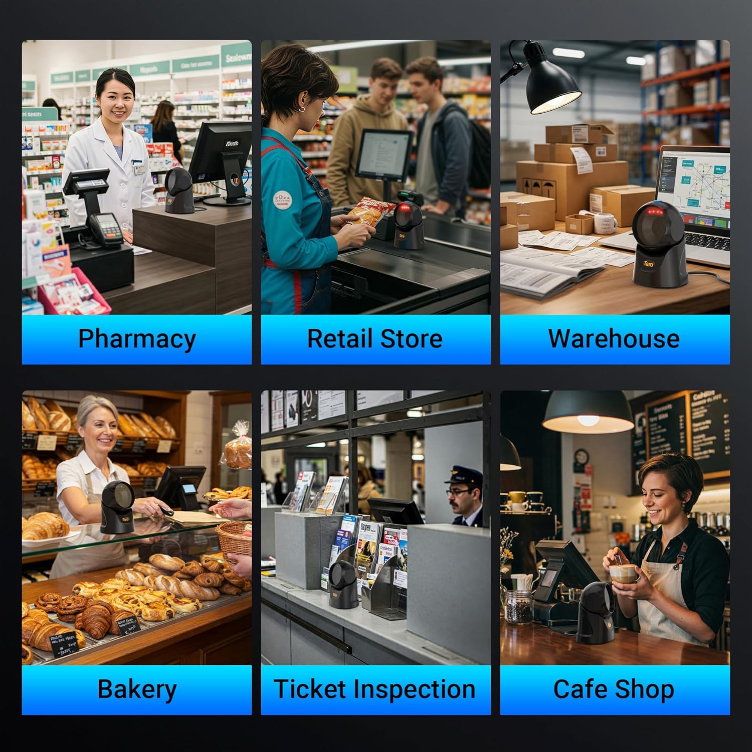 Tera Barcode Scanner Omnidirezionale 1D 2D QR Code - immagine 6