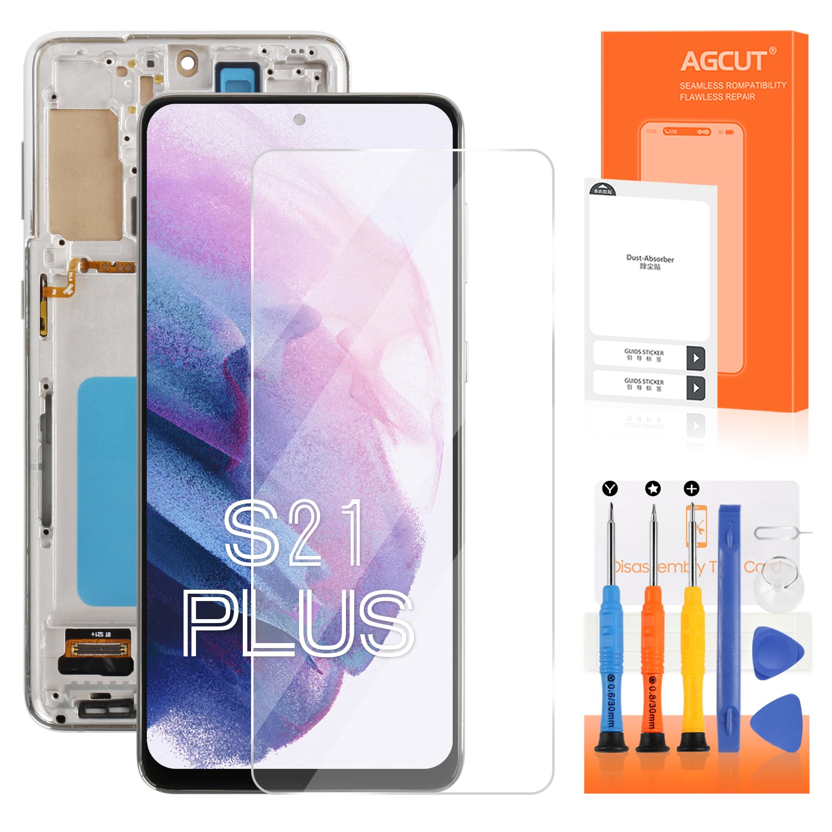 AGCUT Schermo LCD per Samsung S21 Plus 4G/5G, Argento