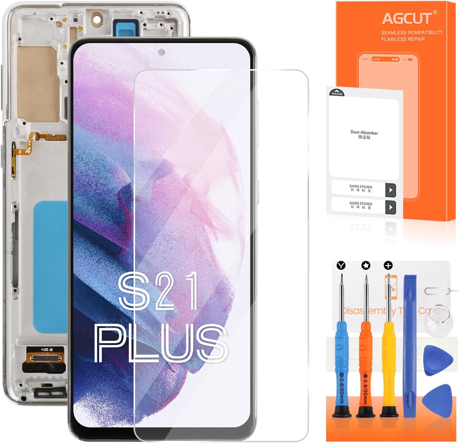 AGCUT Schermo LCD per Samsung S21 Plus 4G/5G, Argento - immagine 1