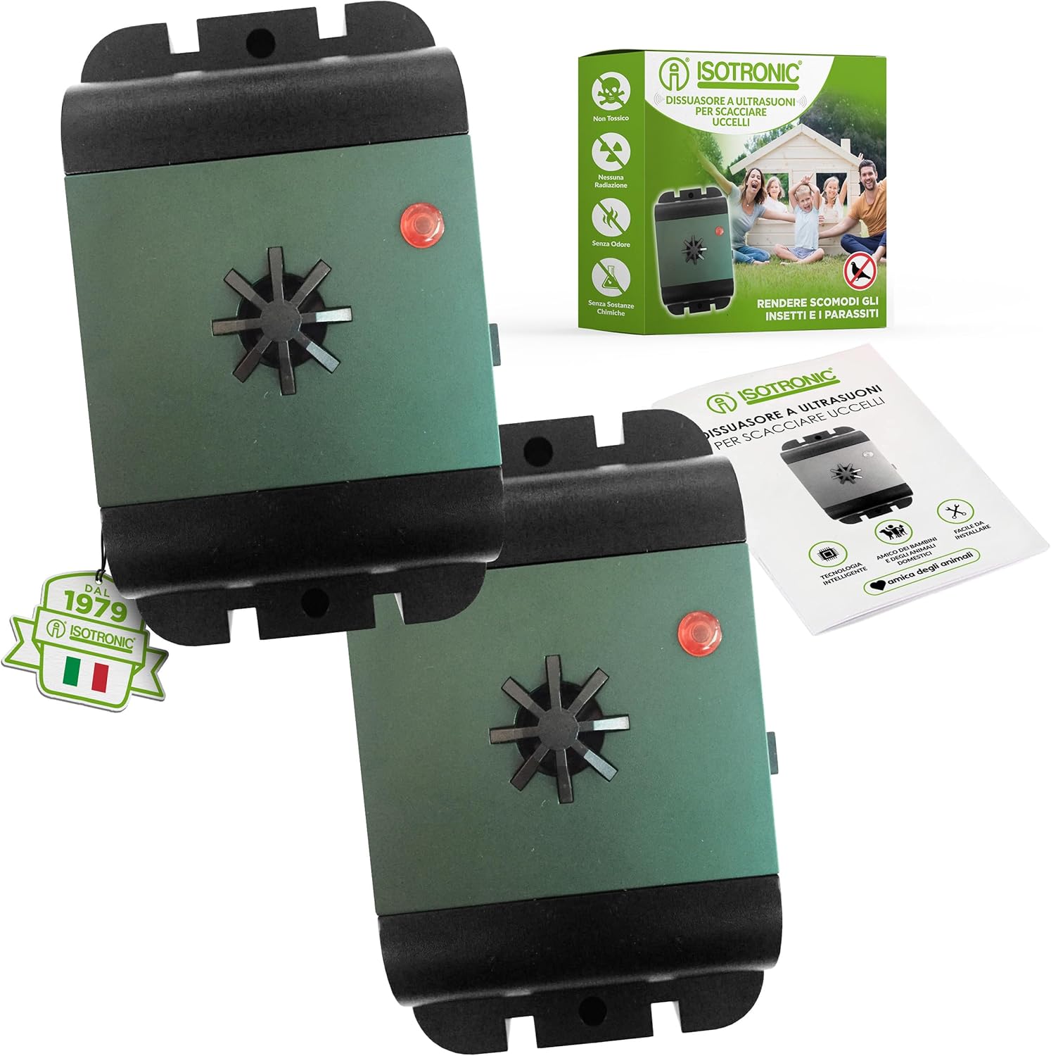 Isotronic Deterrente per Uccelli a Ultrasuoni (2 Pezzi) - immagine 1