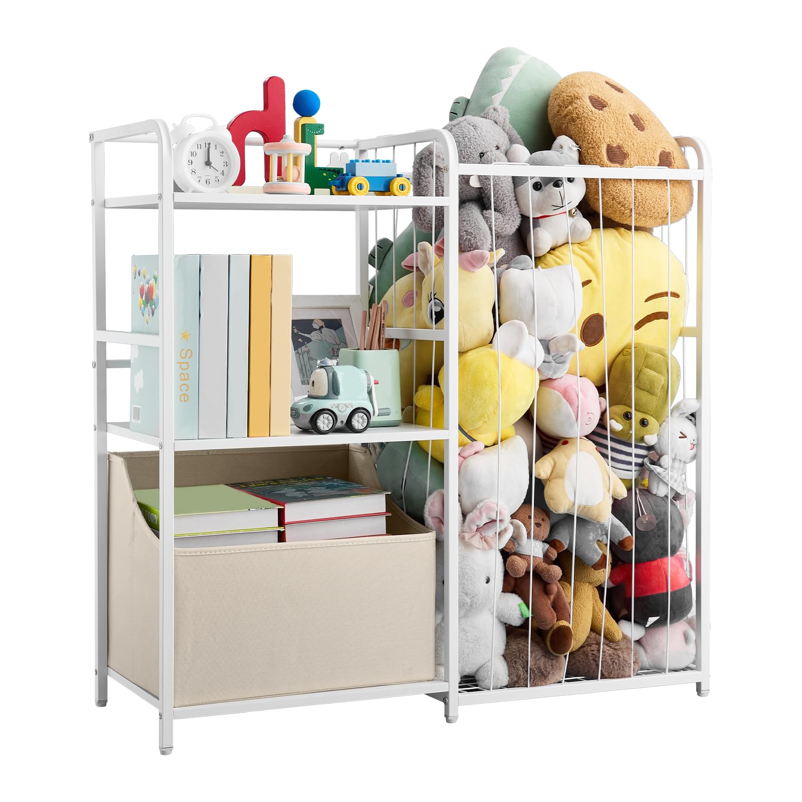 Vevor Organizer per Giocattoli Peluche 2 Livelli, Bianco