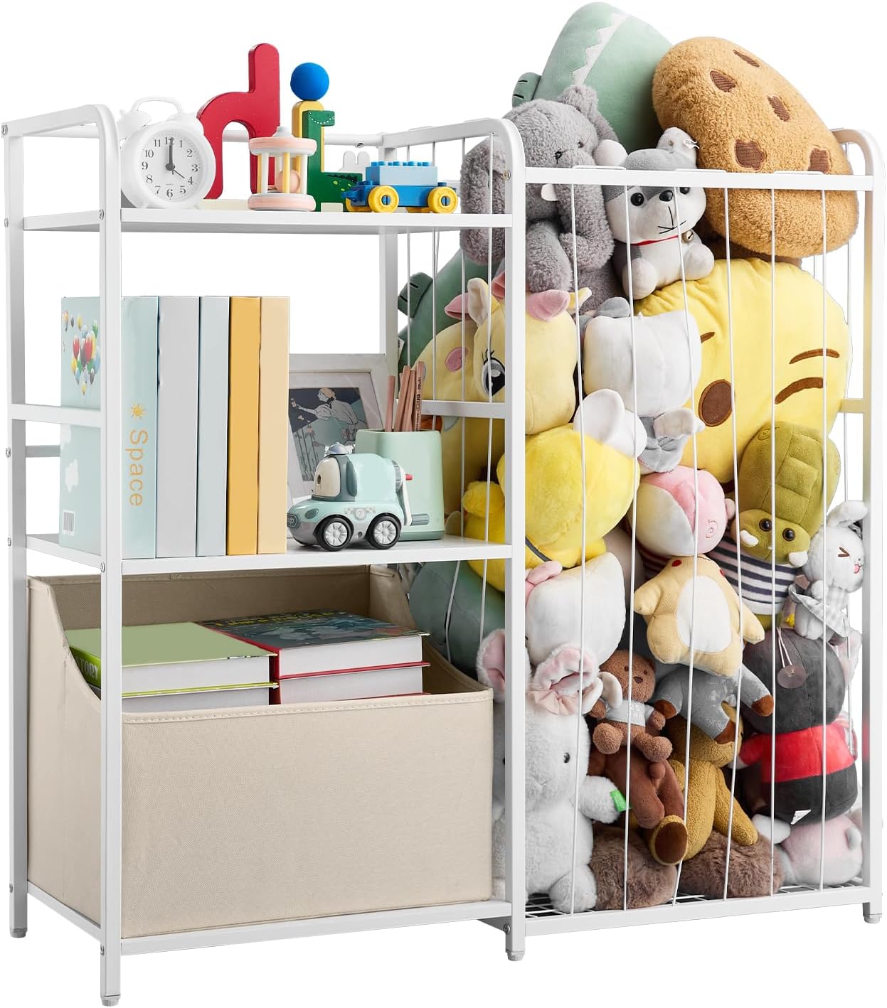 Vevor Organizer per Giocattoli Peluche 2 Livelli, Bianco - immagine 1