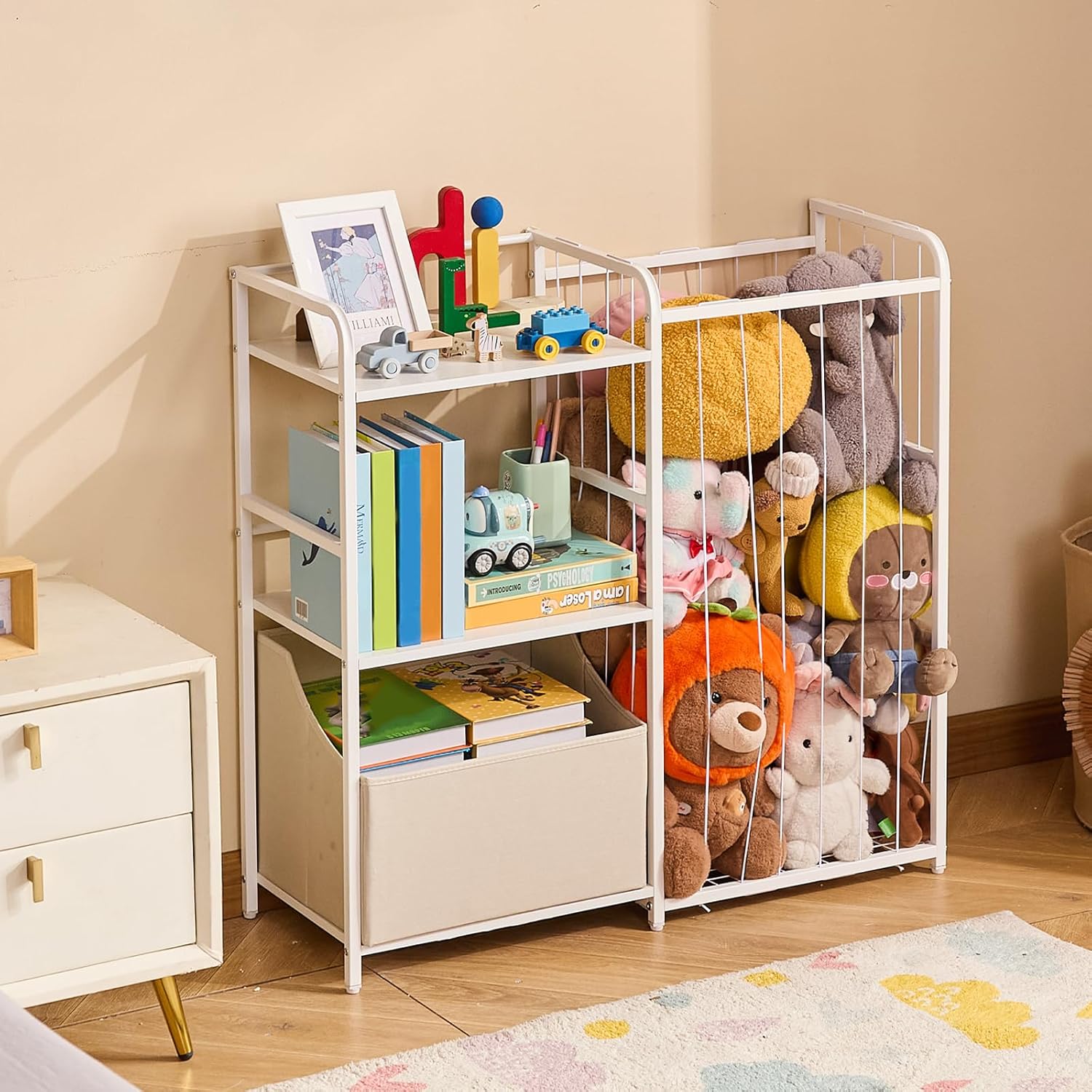 Vevor Organizer per Giocattoli Peluche 2 Livelli, Bianco - immagine 2
