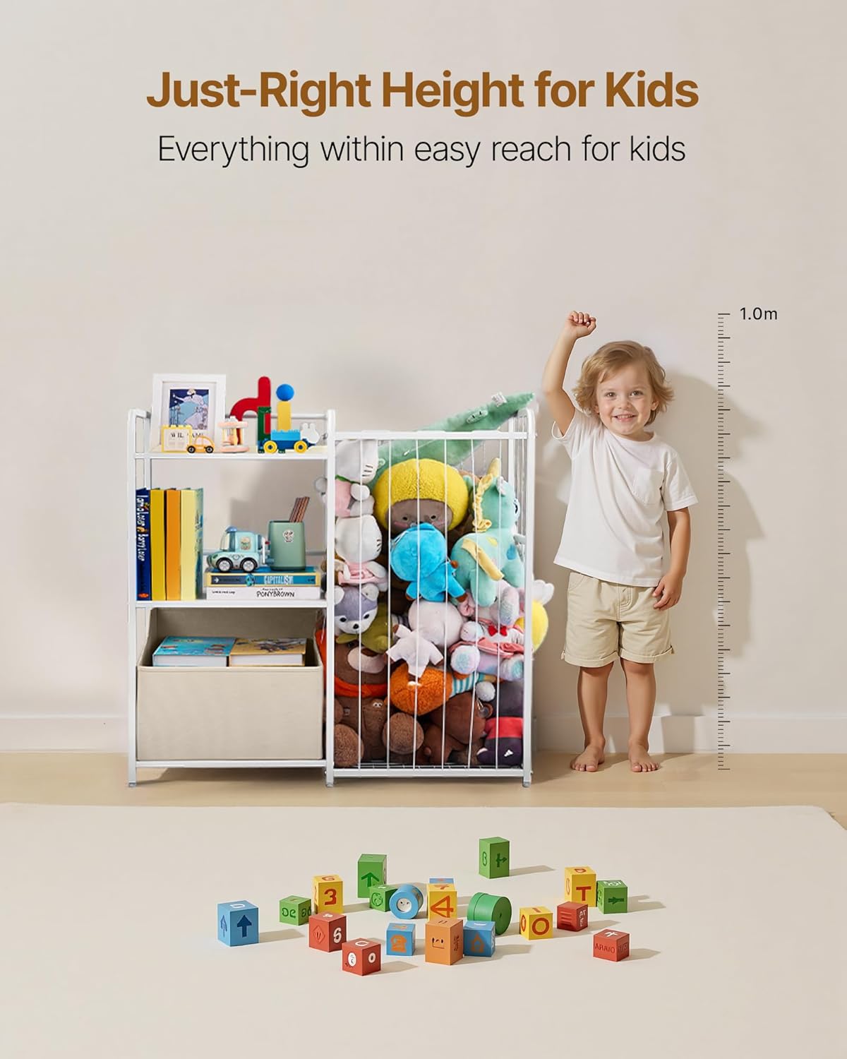 Vevor Organizer per Giocattoli Peluche 2 Livelli, Bianco - immagine 6