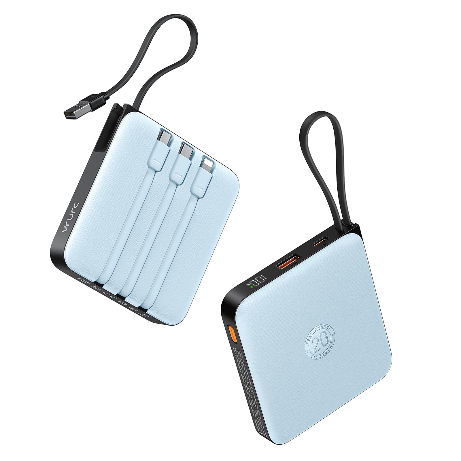 Vrurc Power Bank 20000mAh Ricarica Rapida 22.5W, Blu