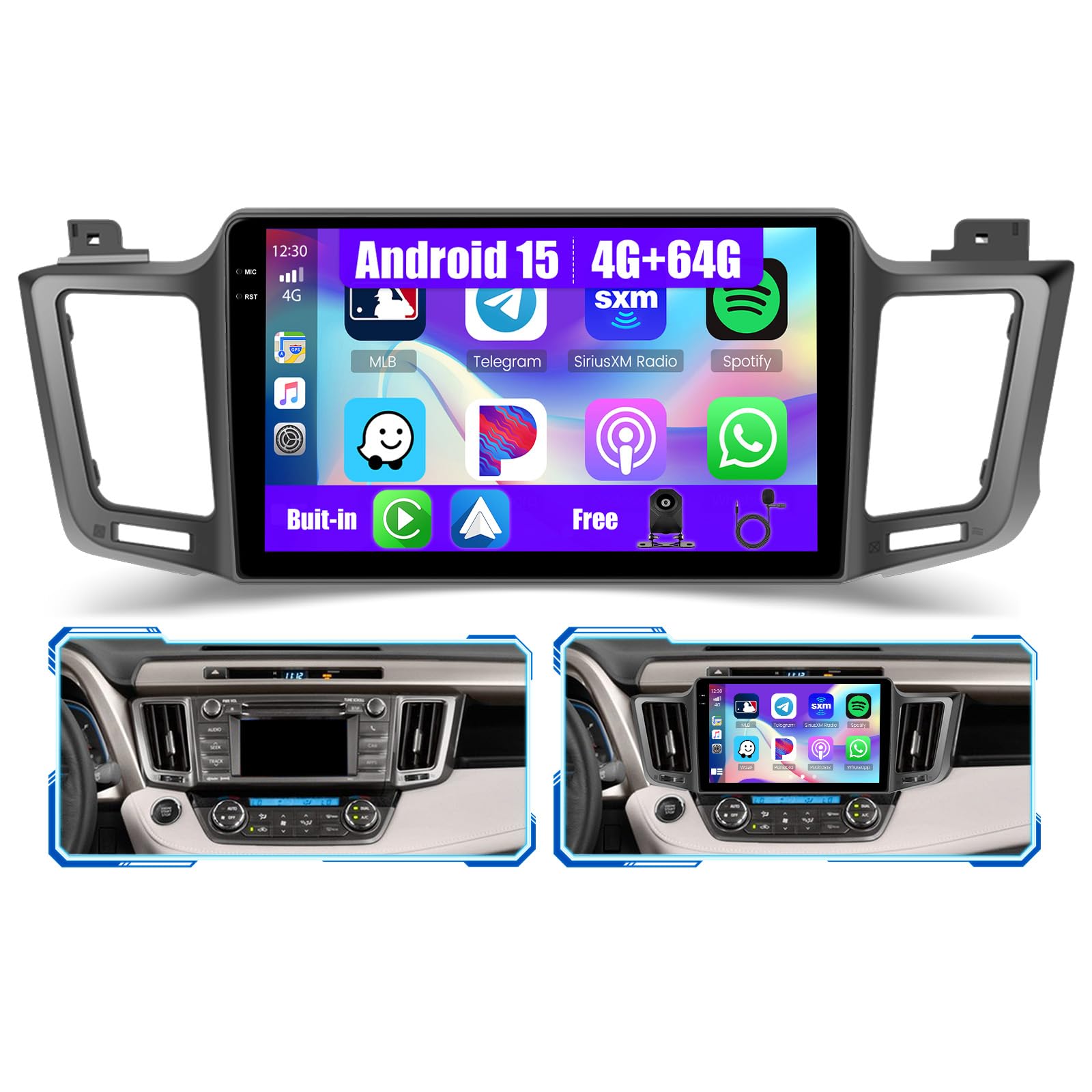 Inefala Android 15 Autoradio per Toyota RAV4 2012-2018