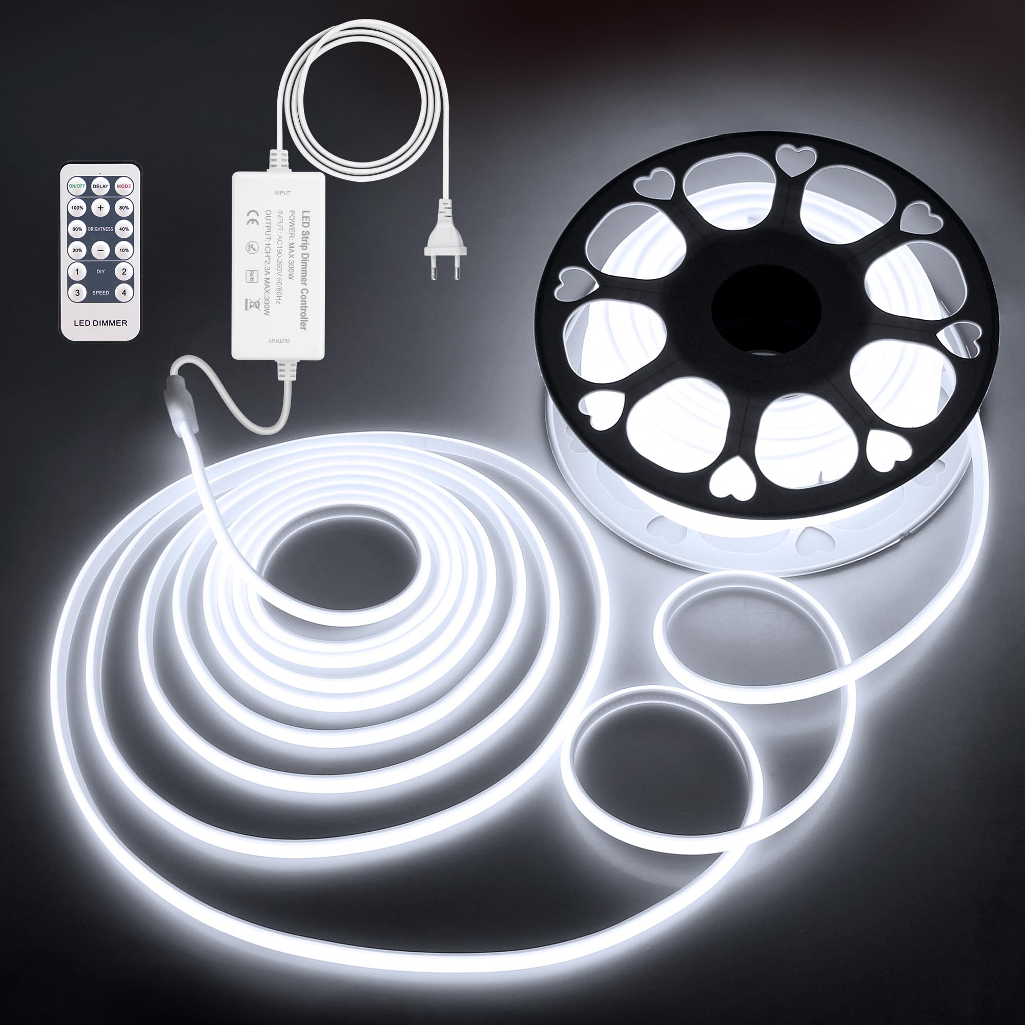 Alitove Striscia LED COB 230V 30m Bianca Fredda 6000K