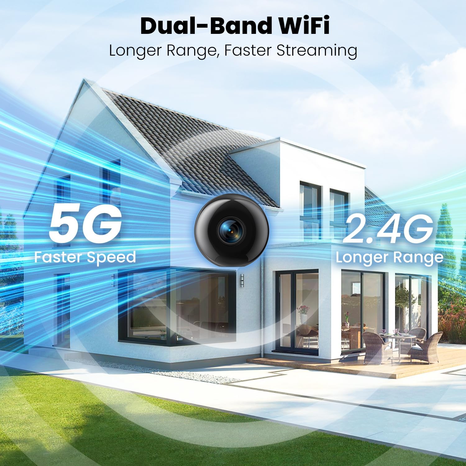 Joytour Mini Telecamera Interno 5GHz WiFi 2K HD - immagine 3