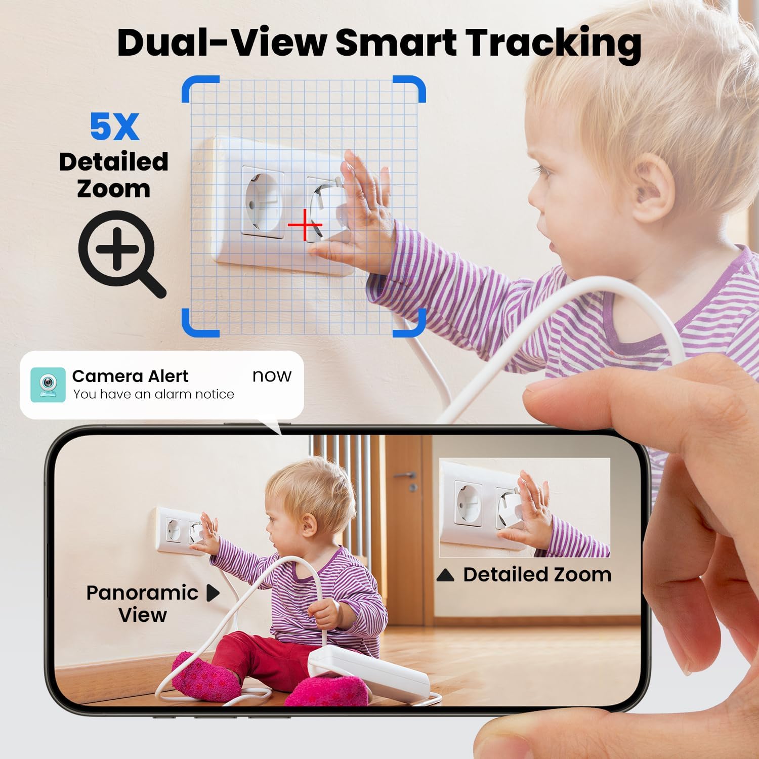 Joytour Mini Telecamera Interno 5GHz WiFi 2K HD - immagine 4