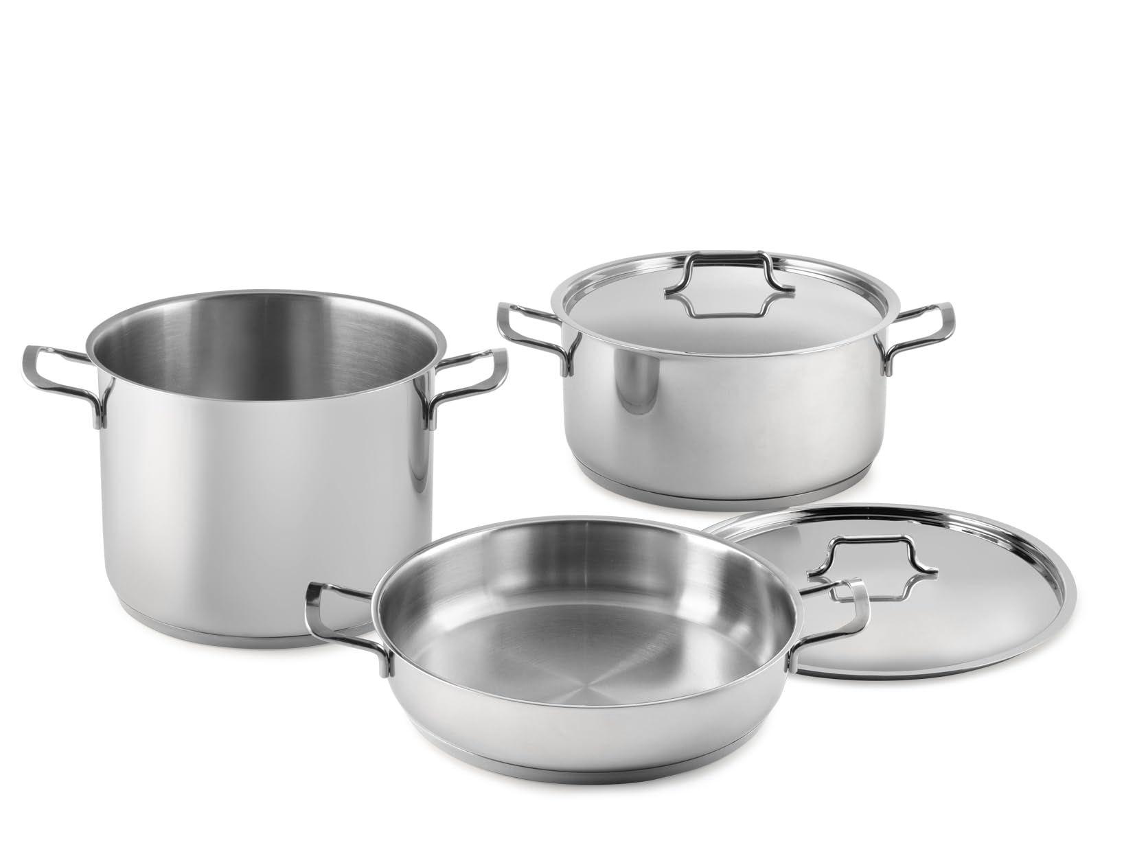 H&h Batteria Pentole 5 Pezzi Genesis Acciaio Inox 18/10