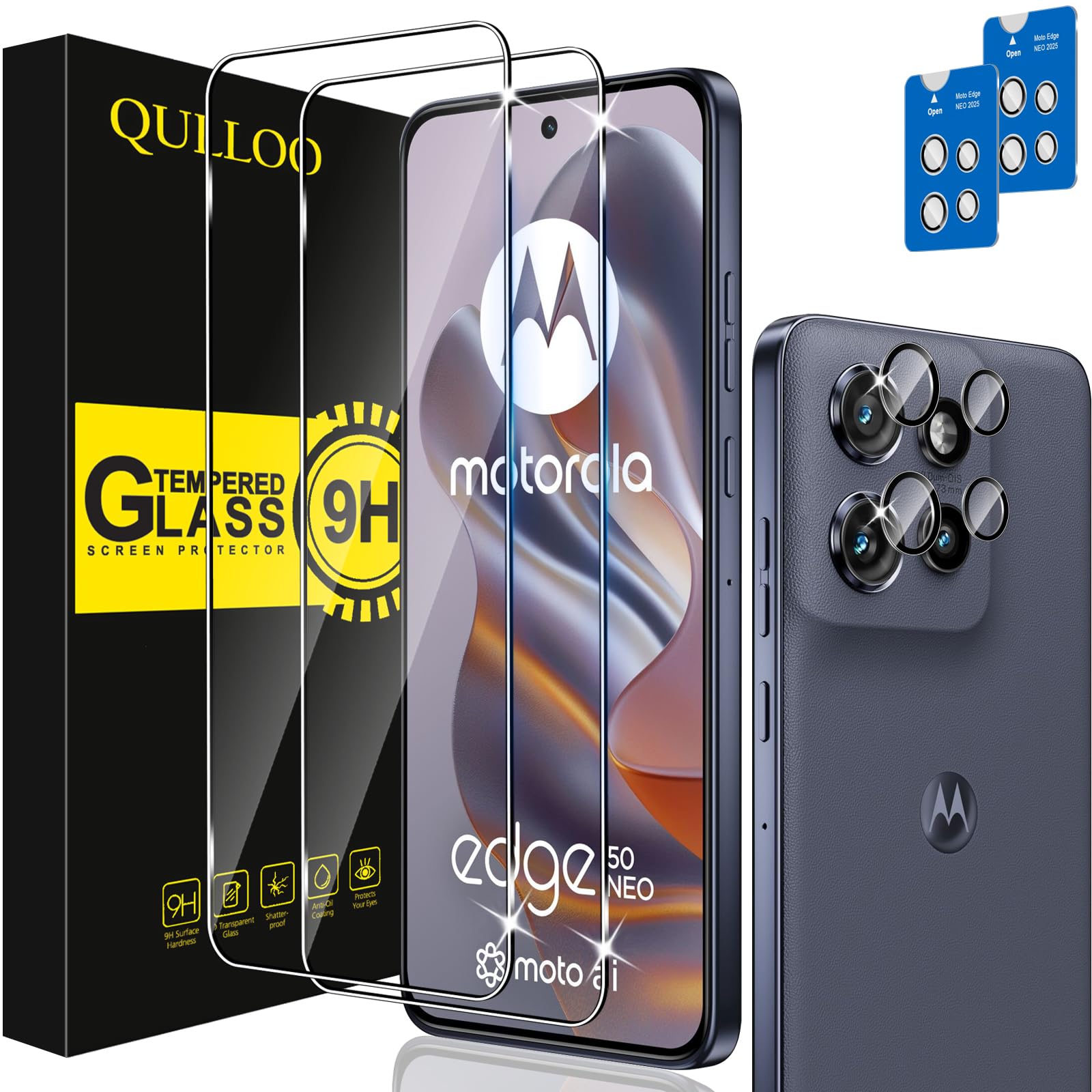 Qulloo Vetro Temperato per Motorola Moto Edge 50 Neo