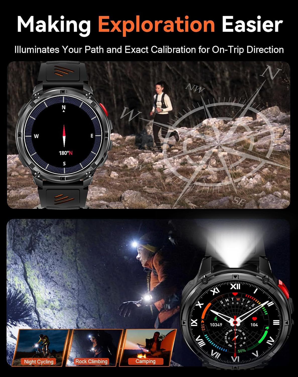 Smartwatch Uomo con Chiamate Bluetooth, Viola - immagine 6