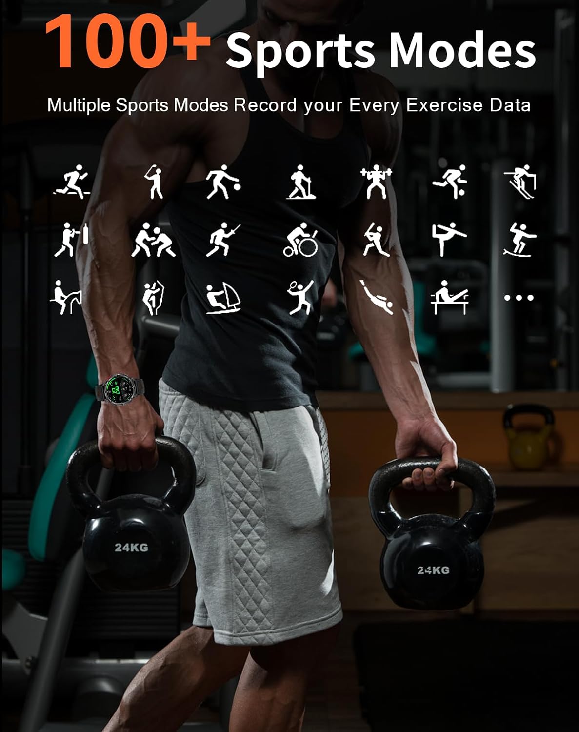 Smartwatch Uomo con Chiamate Bluetooth, Viola - immagine 8