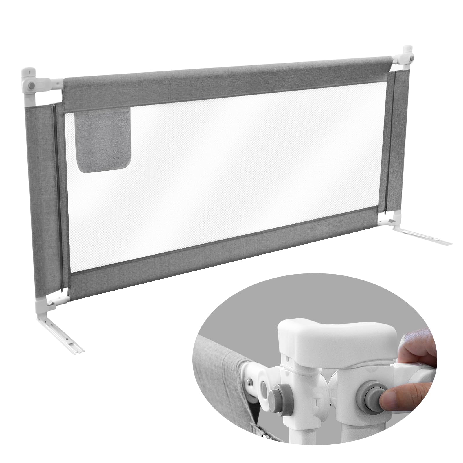 Sponda Letto Matrimoniale per Bambini 180cm, Grigio