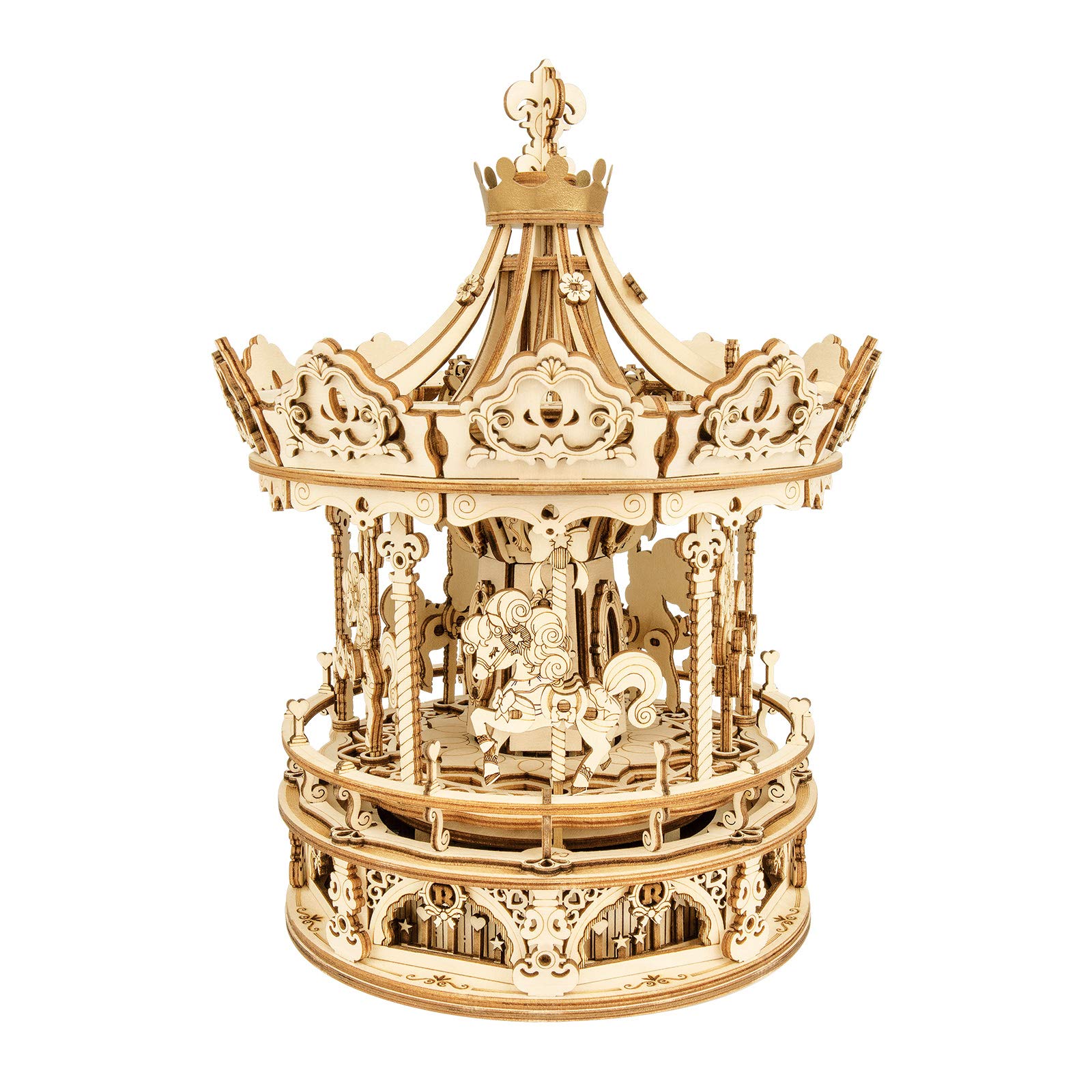 Rokr Puzzle 3D di Legno Carosello Rotante Musica