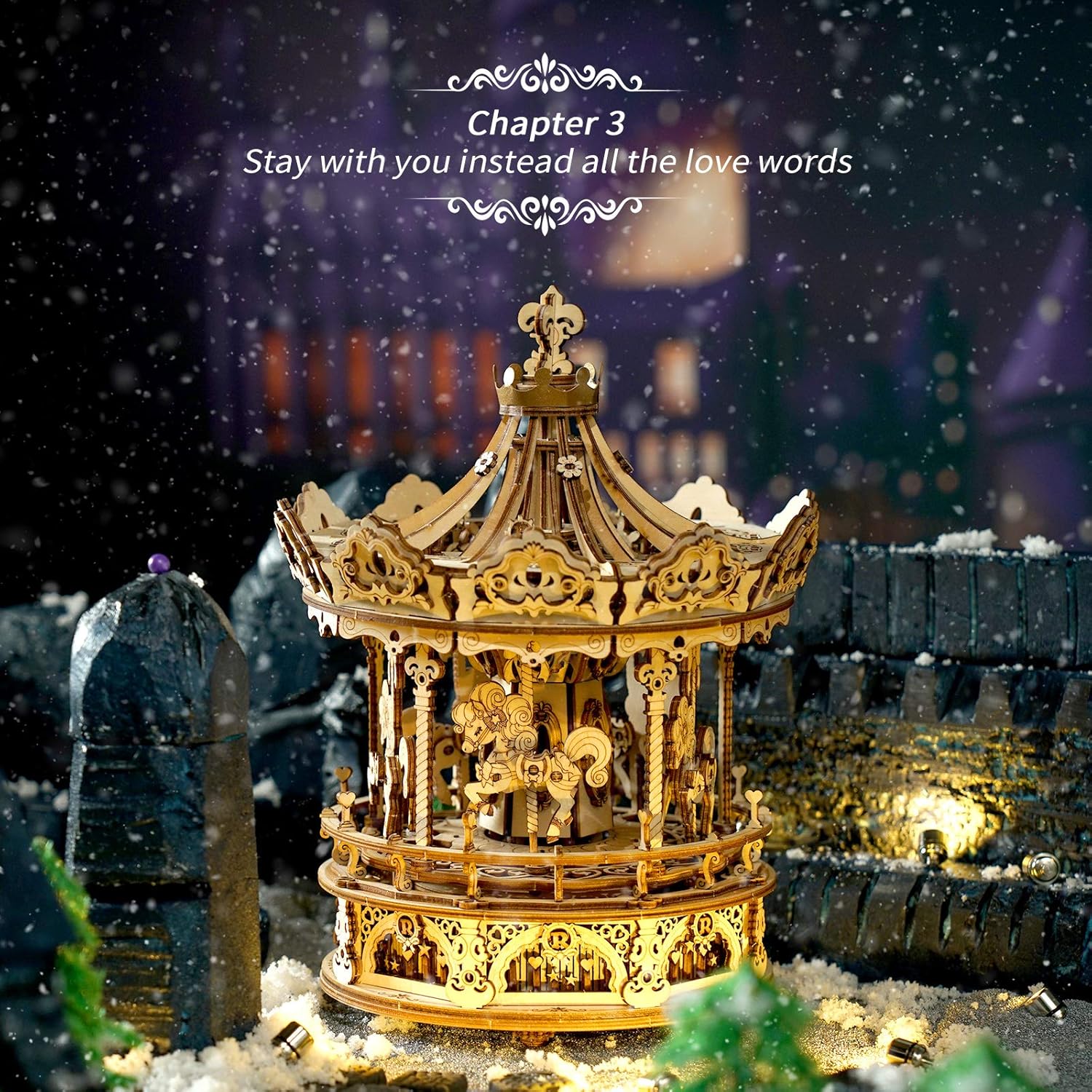 Rokr Puzzle 3D di Legno Carosello Rotante Musica - immagine 2