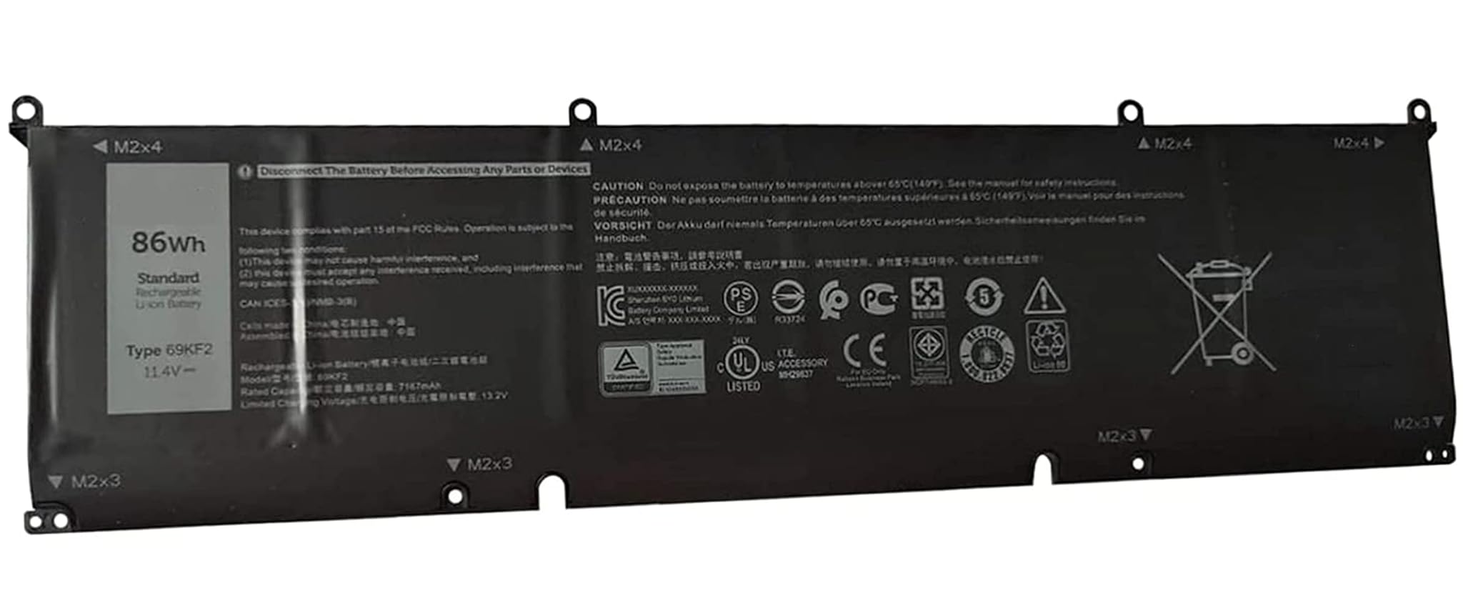 Askc 69KF2 Batteria Laptop per Dell XPS 15 9500
