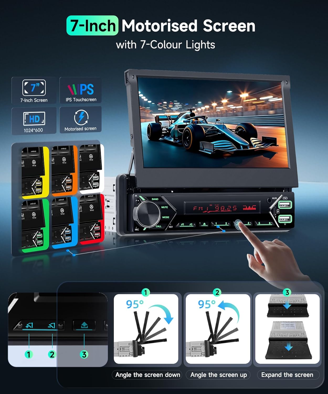 Vechtel Autoradio 1 DIN con Carplay Android Auto Wireless - immagine 6