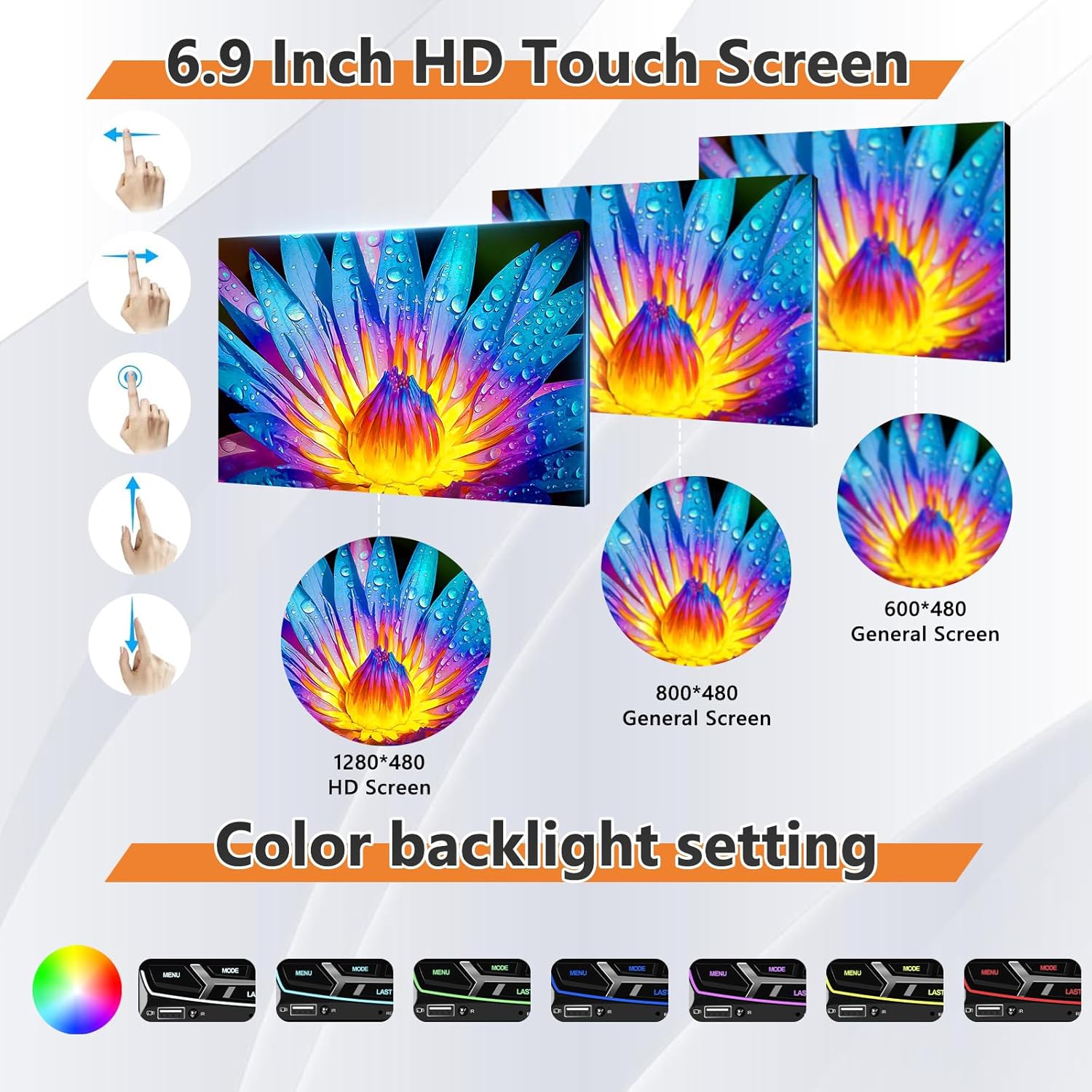 Autoradio 2 Din Carplay con Android Auto 6.9" - immagine 6