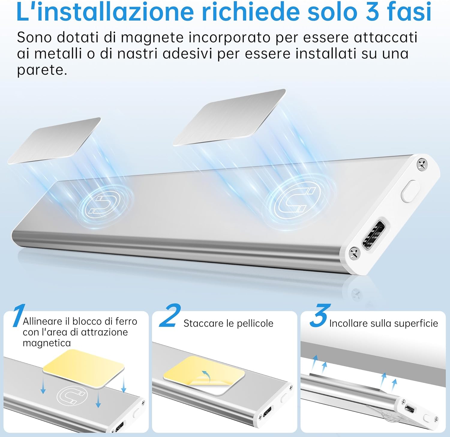 Luci LED Sottopensile Cucina 20cm (5 Pezzi) - immagine 5